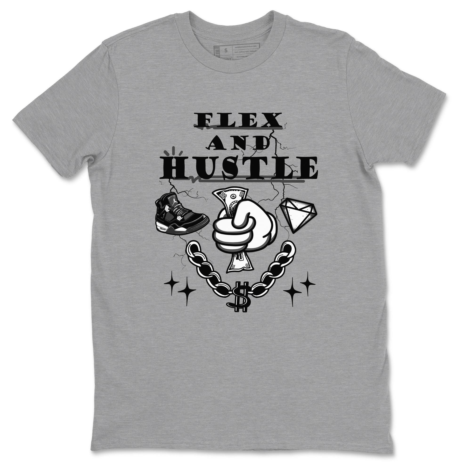 Flex And Hustle snkmatch Tees - Air Jordan 4 White Thunder