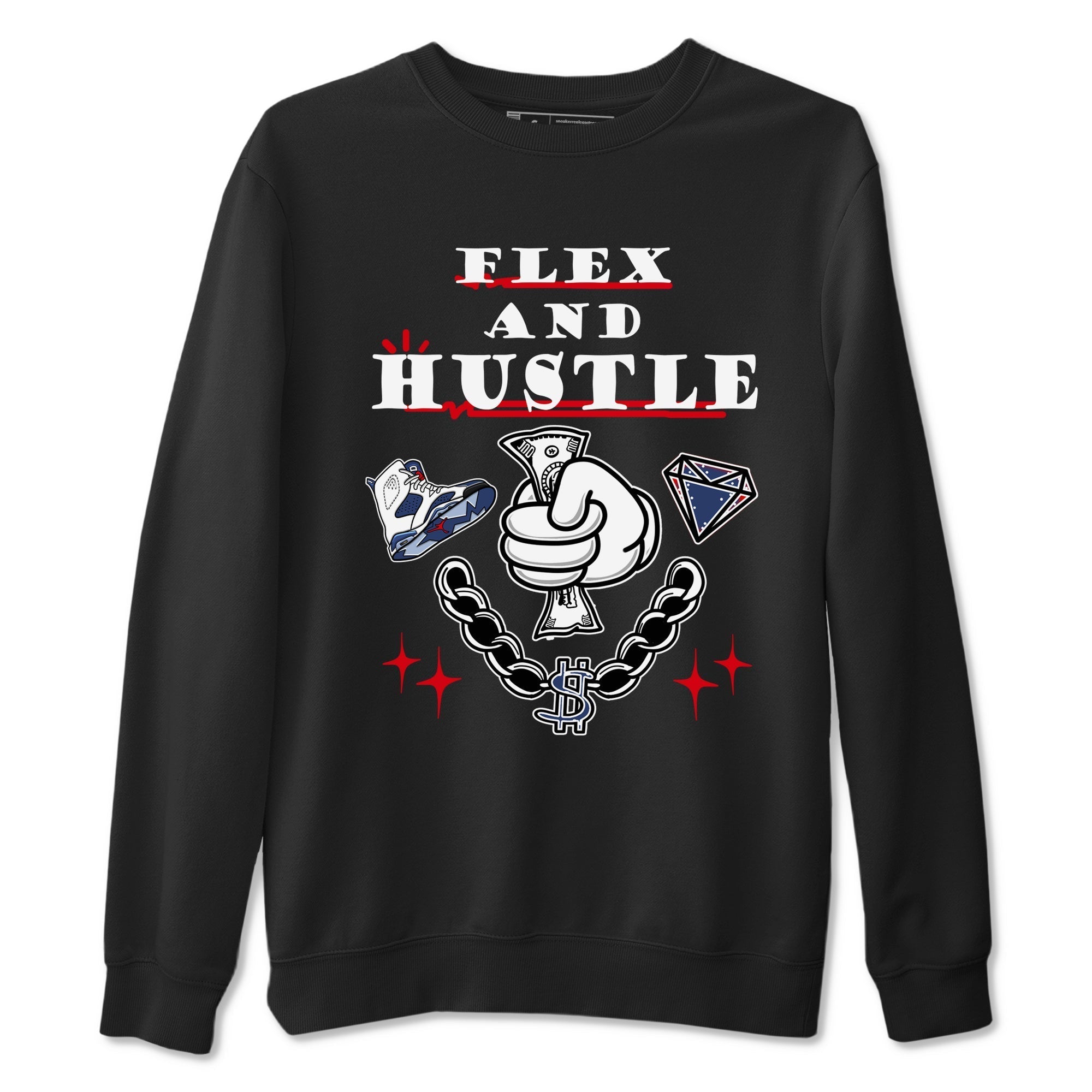 Flex And Hustle snkmatch Tees - Air Jordan 6 White And Midnight Navy