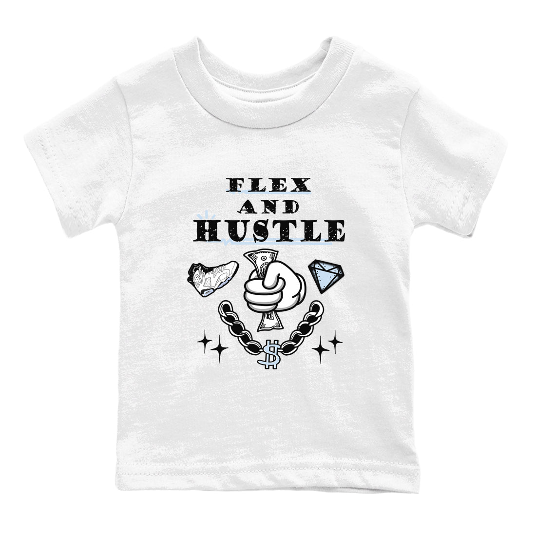 Flex And Hustle snkmatch Tees Kids - Air Jordan 6 White Black