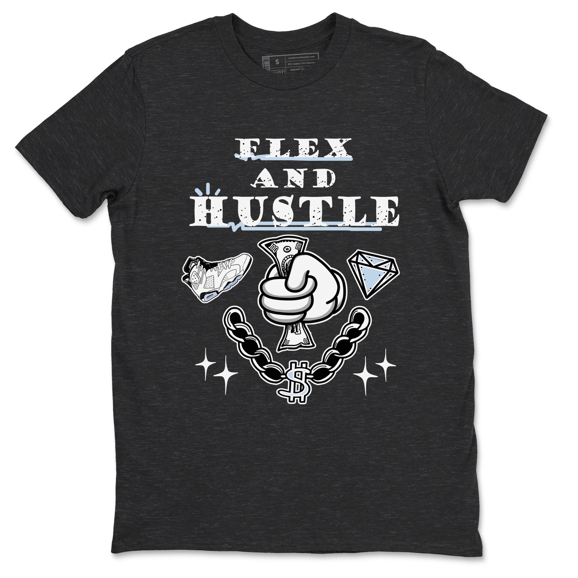 Flex And Hustle snkmatch Tees - Air Jordan 6 White Black