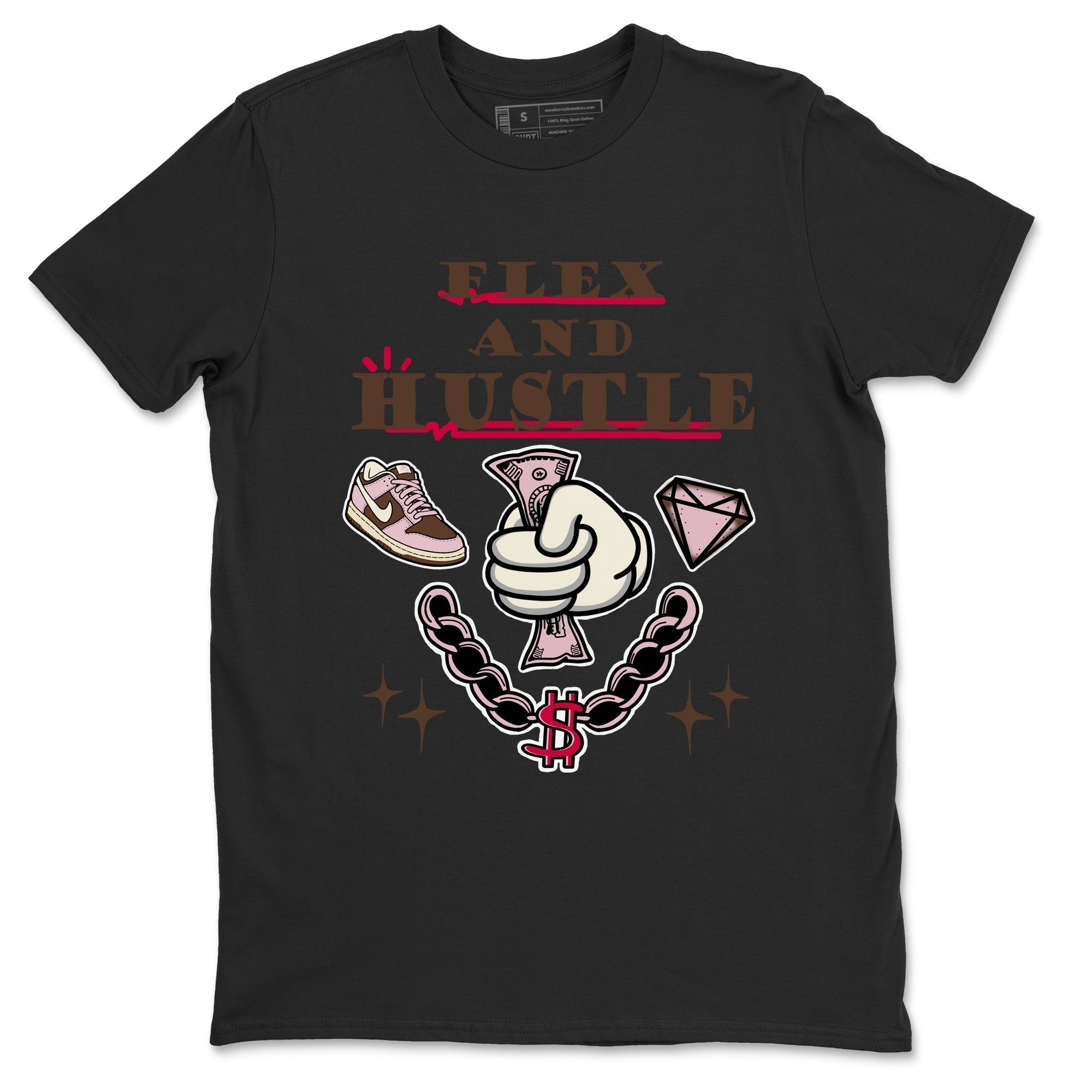 Flex And Hustle snkmatch Tees - Dunk Cacao Wow And Pink Foam