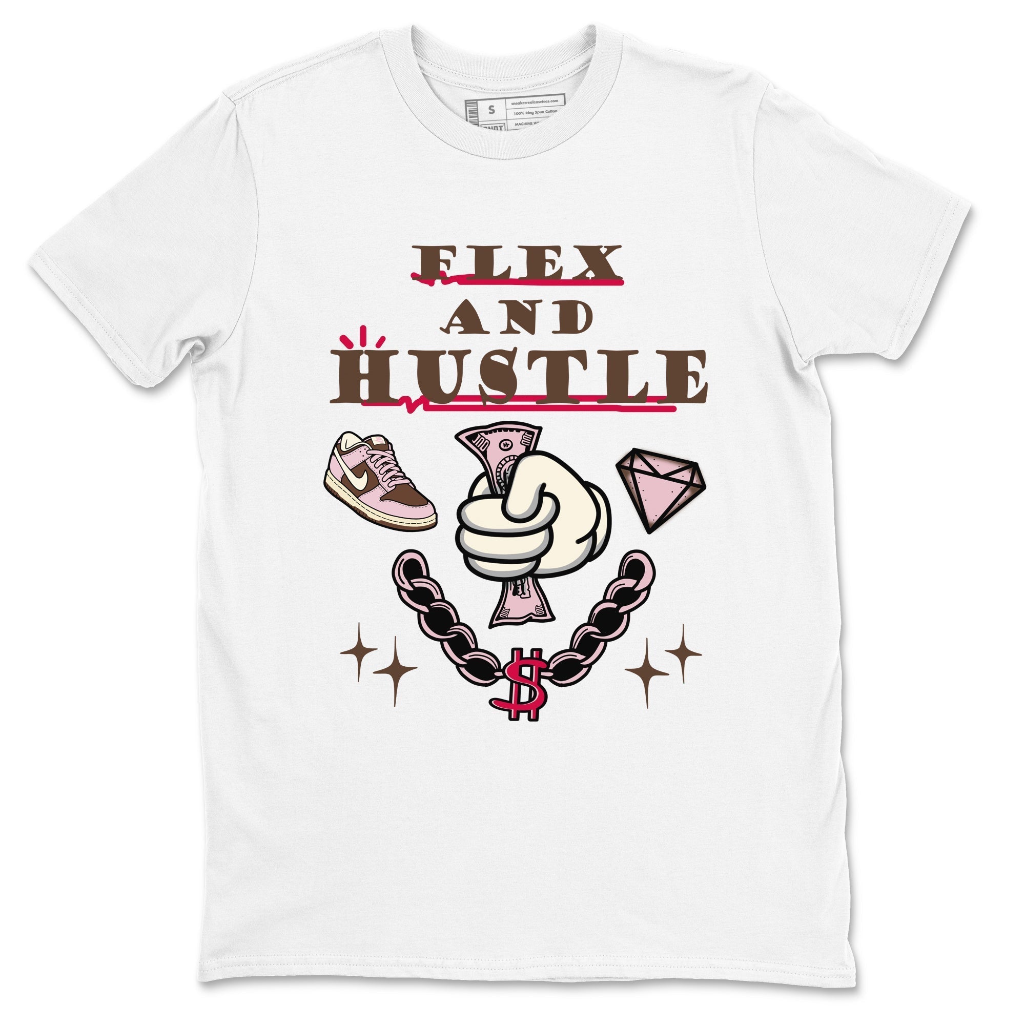 Flex And Hustle snkmatch Tees - Dunk Cacao Wow And Pink Foam