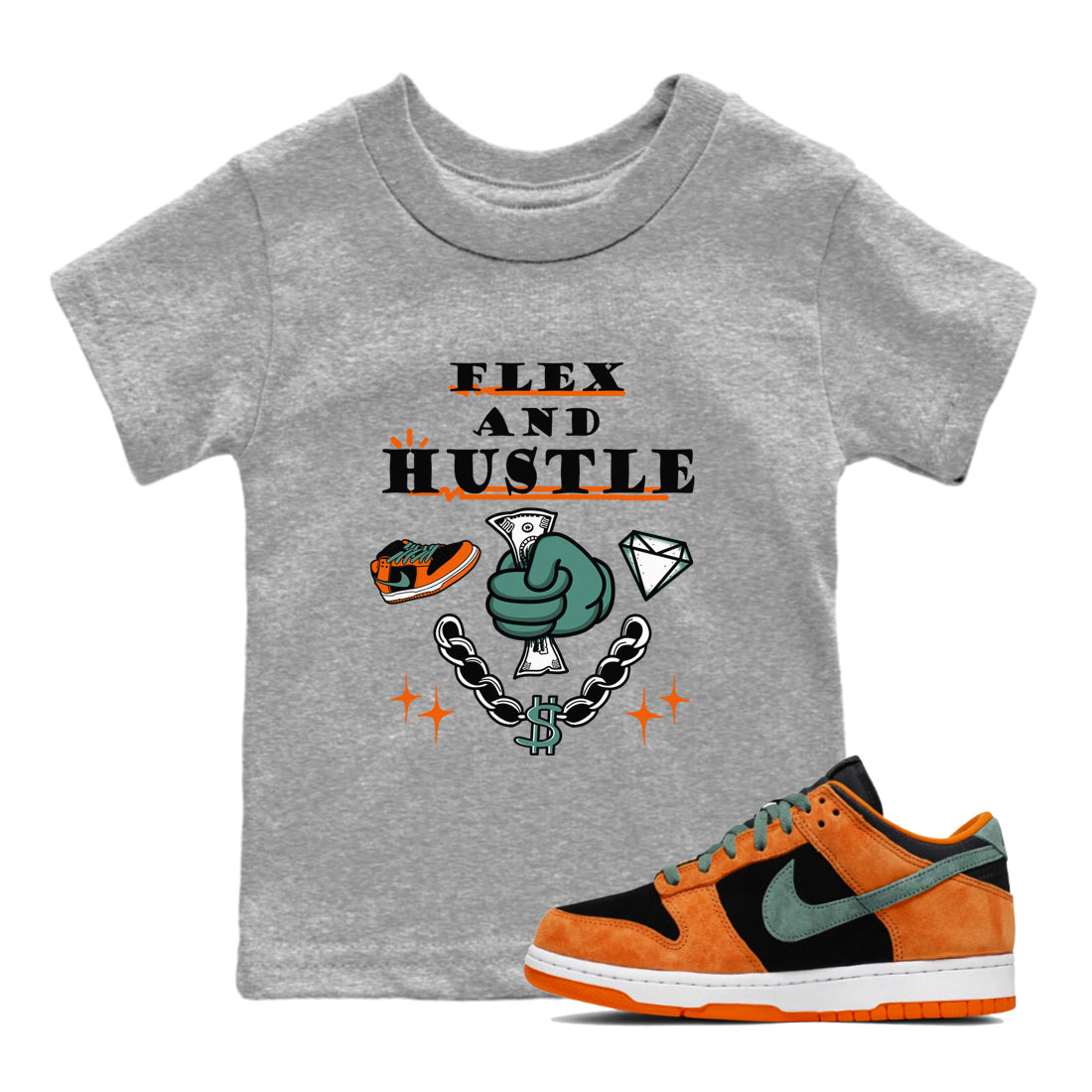 Flex And Hustle snkmatch Tees Kids - Dunk Ceramic