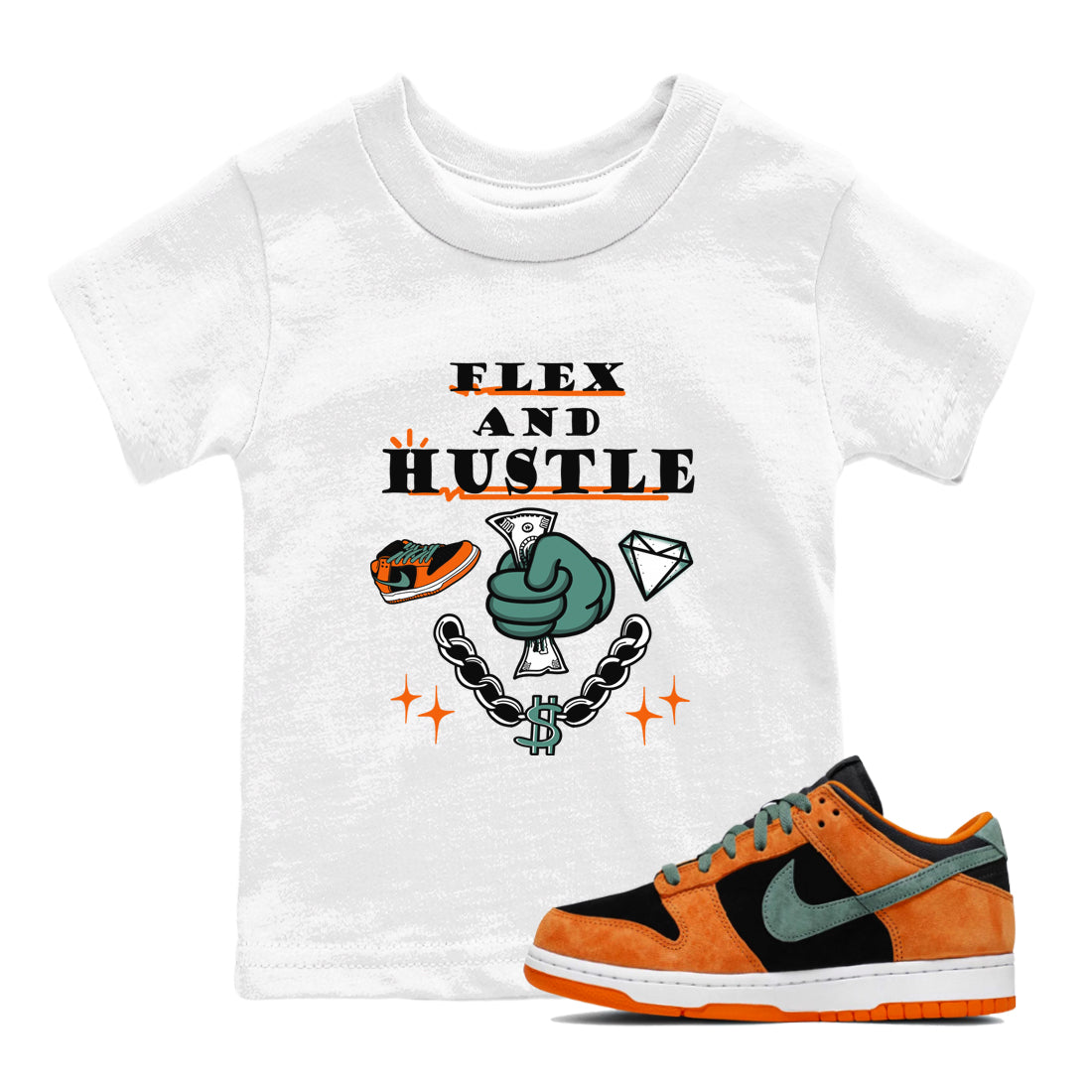 Flex And Hustle snkmatch Tees Kids - Dunk Ceramic