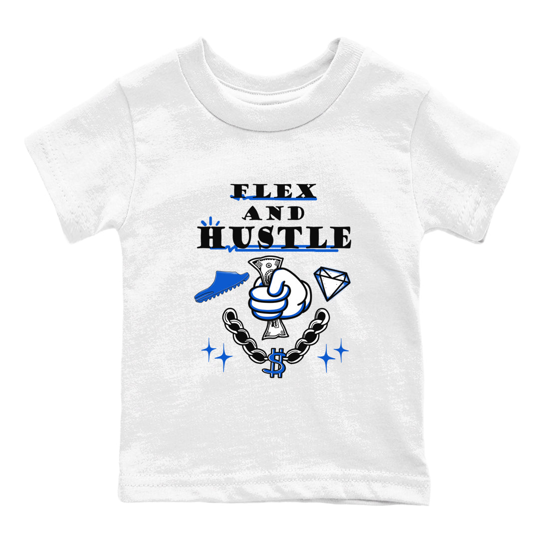 Flex And Hustle snkmatch Tees Kids - Yeezy Slide Azure