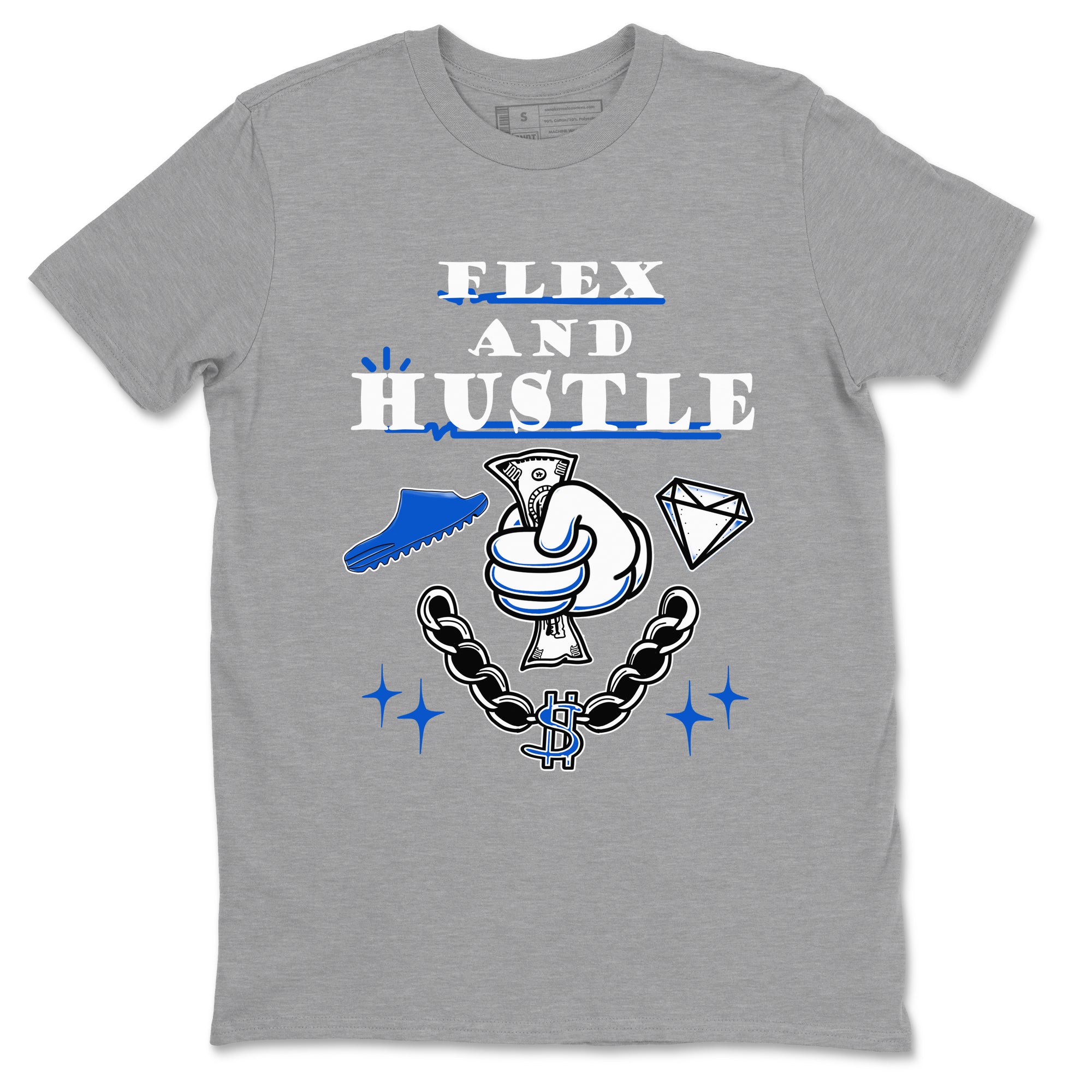Flex And Hustle snkmatch Tees - Yeezy Slide Azure
