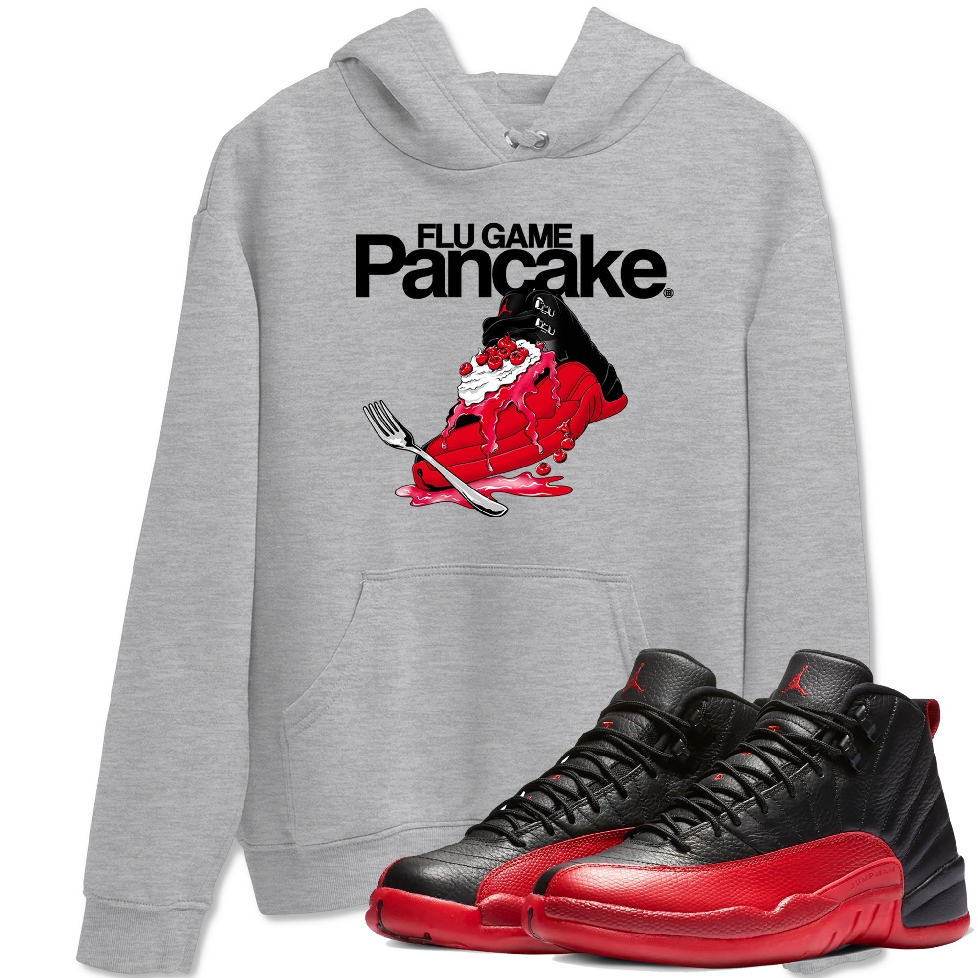 Flu Game Pancake snkmatch Tees - Air Jordan 12 Flu Game
