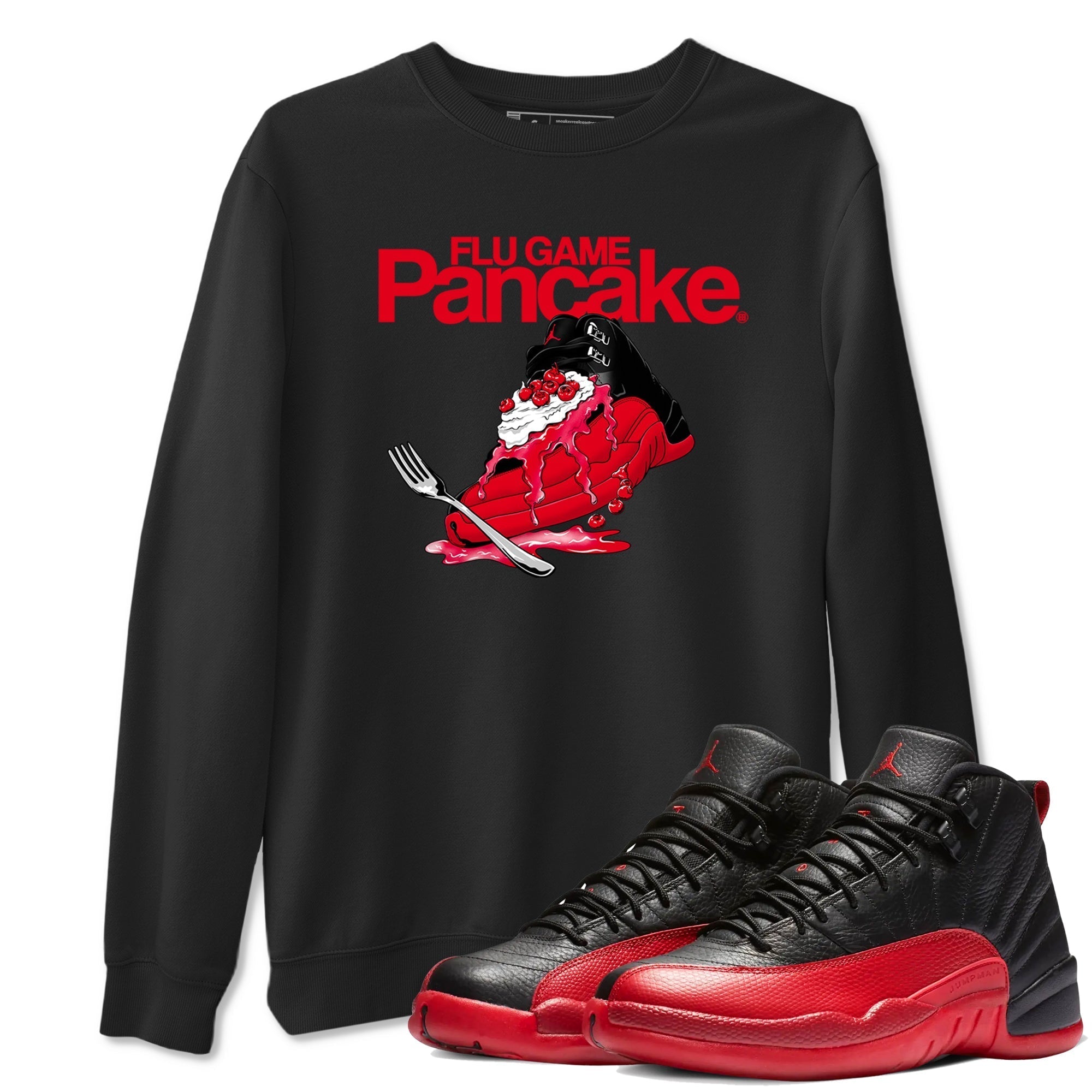 Flu Game Pancake snkmatch Tees - Air Jordan 12 Flu Game