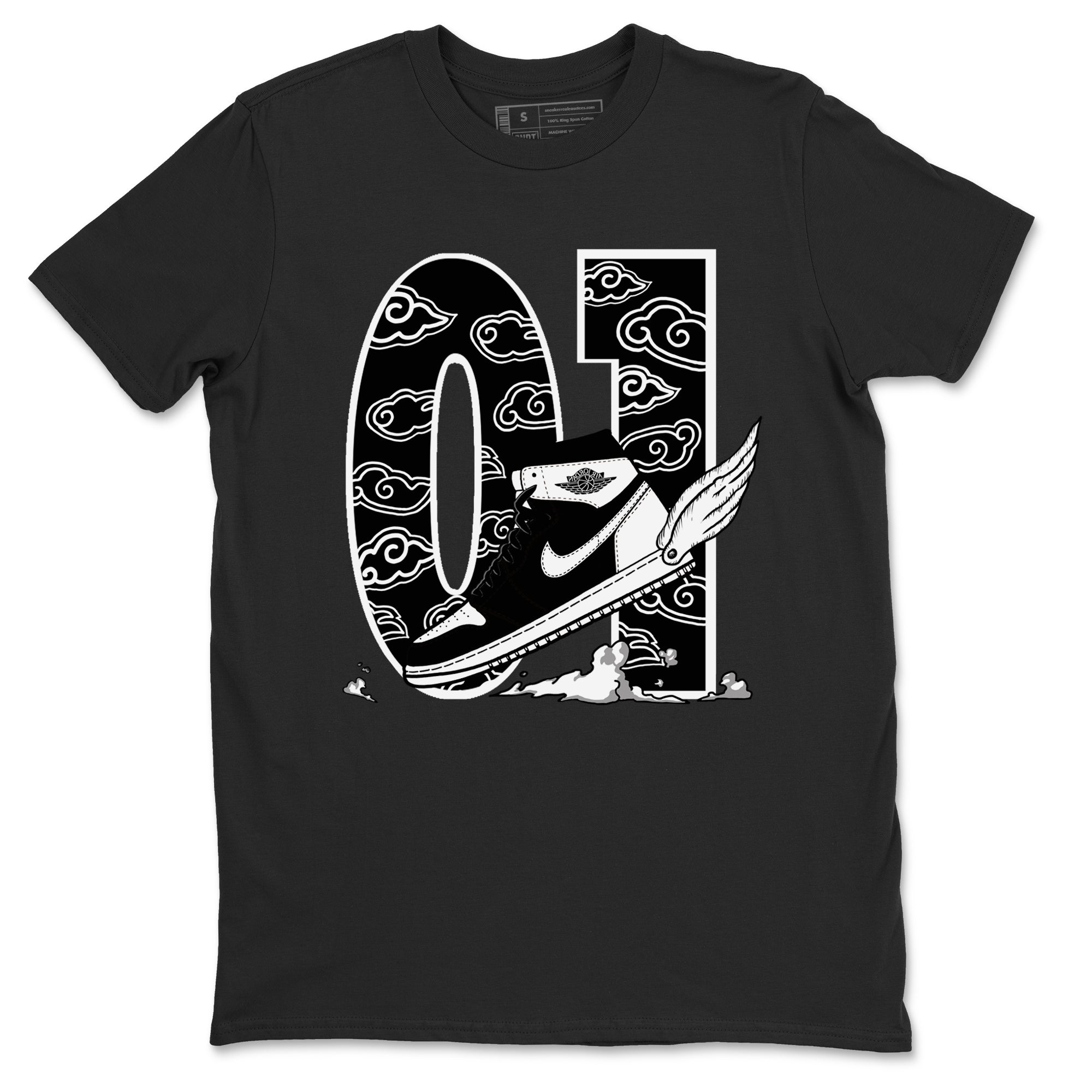 Fly To The Clouds snkmatch Tees - Air Jordan 1 Black White