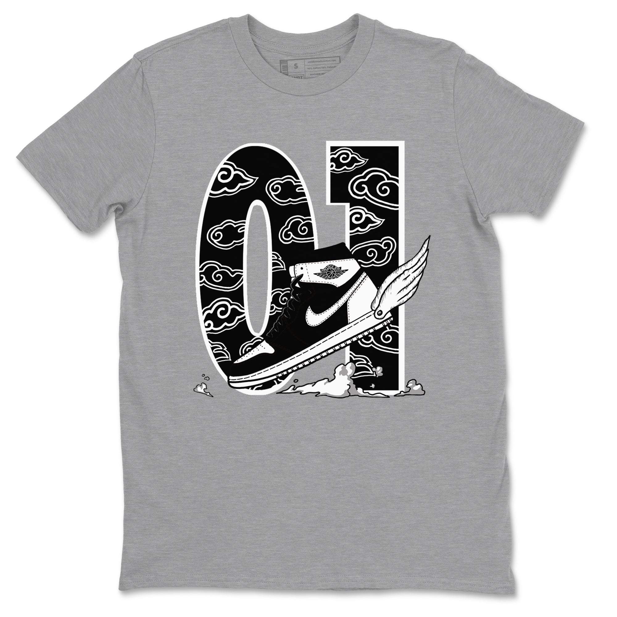 Fly To The Clouds snkmatch Tees - Air Jordan 1 Black White