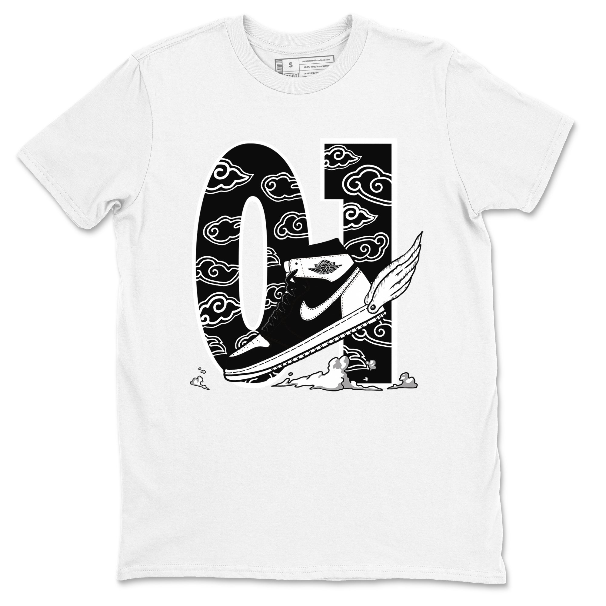 Fly To The Clouds snkmatch Tees - Air Jordan 1 Black White