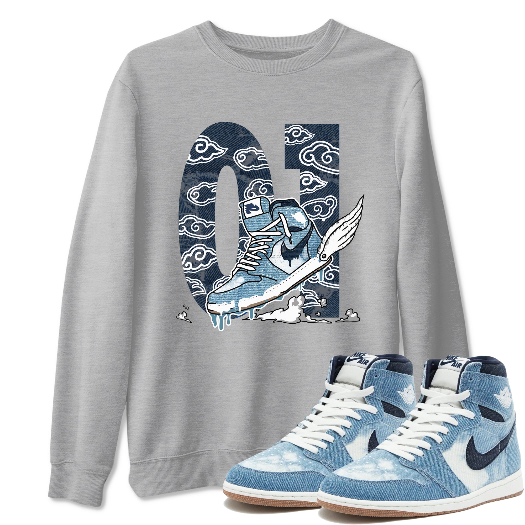 Fly To The Clouds snkmatch Tees - Air Jordan 1 Denim 2024