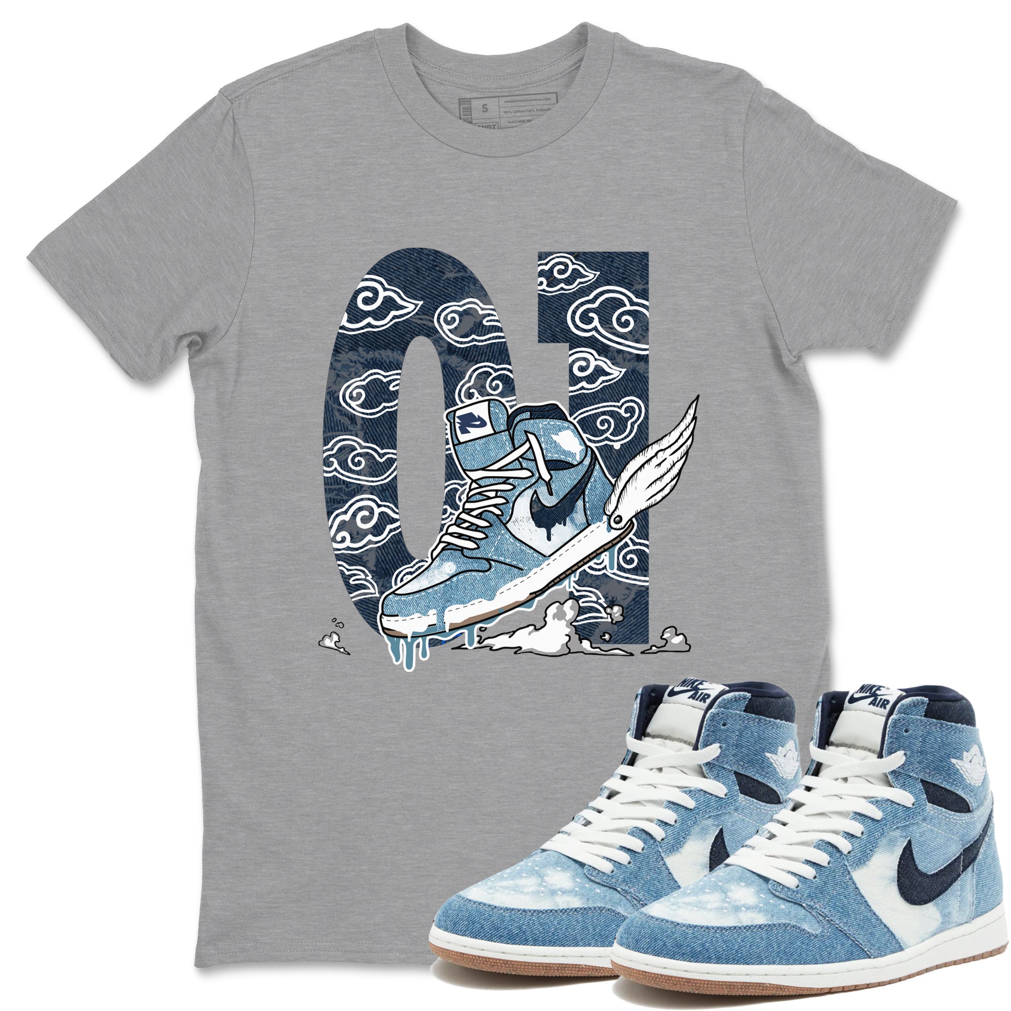 Fly To The Clouds snkmatch Tees - Air Jordan 1 Denim 2024