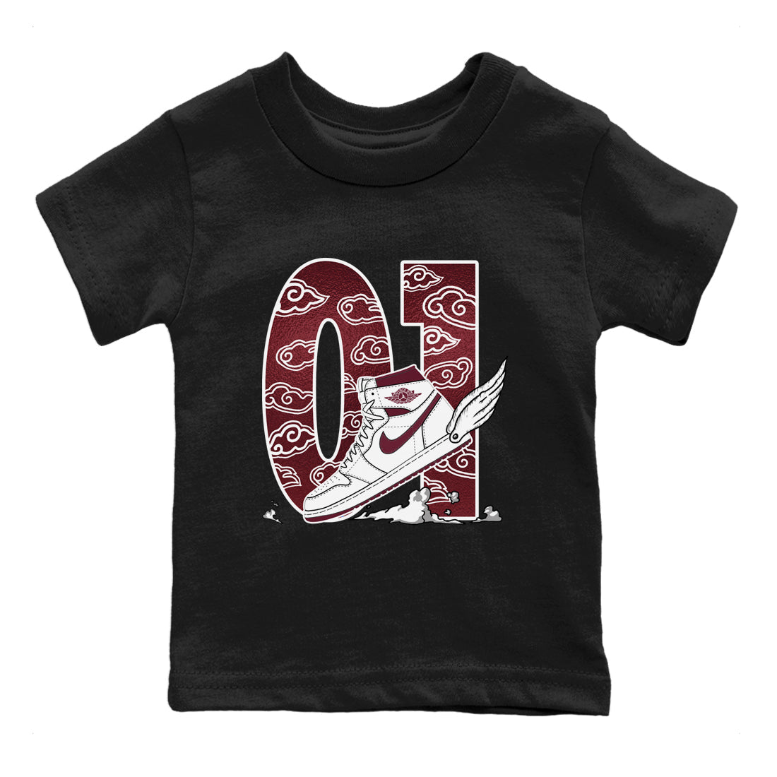 Fly To The Clouds snkmatch Tees Kids - Air Jordan 1 Metallic Burgundy