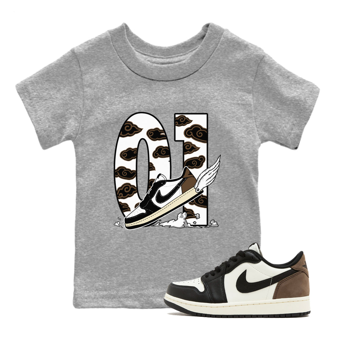 Fly To The Clouds snkmatch Tees Kids - Air Jordan 1 Mocha