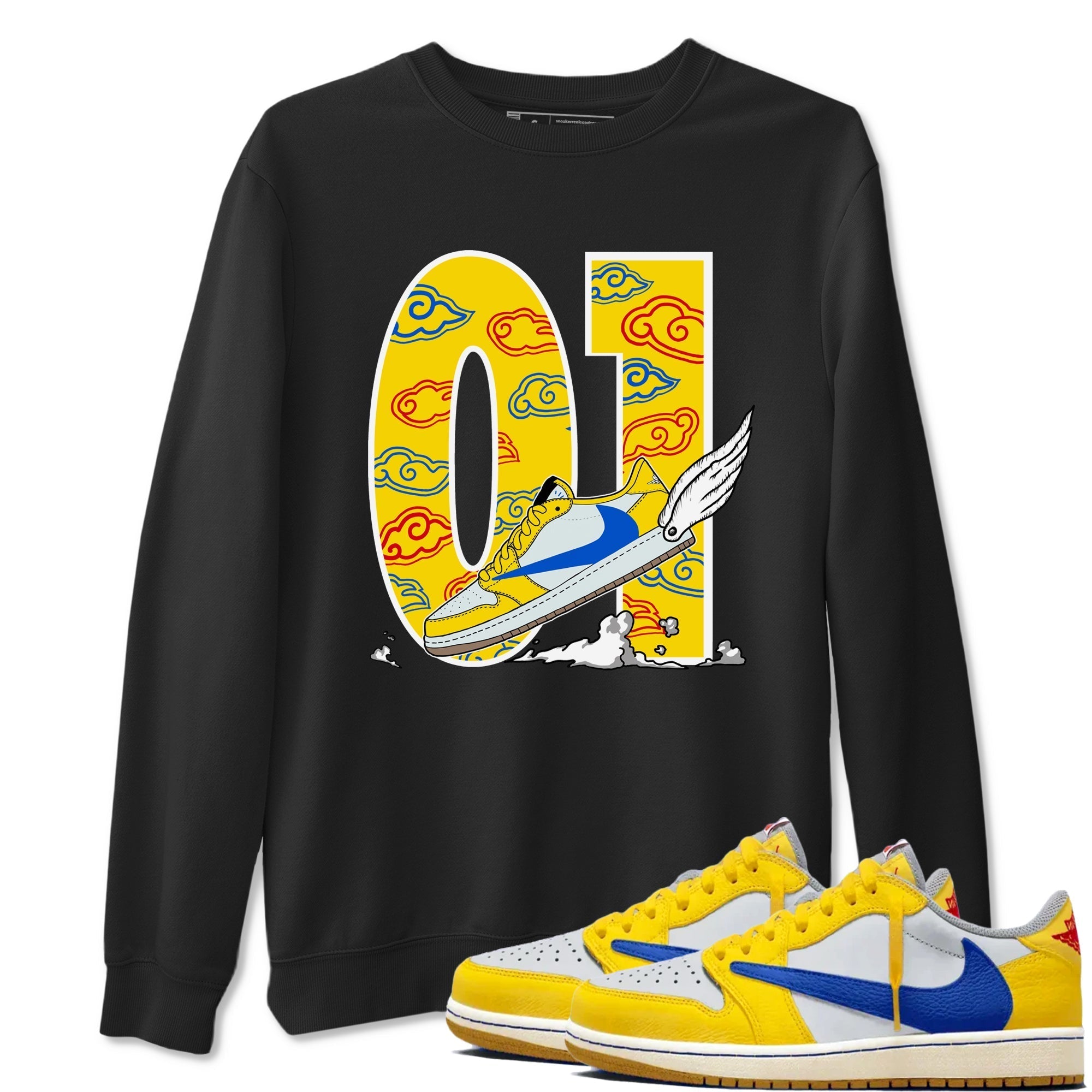 Fly To The Clouds snkmatch Tees - Air Jordan 1 Travis Scott Canary