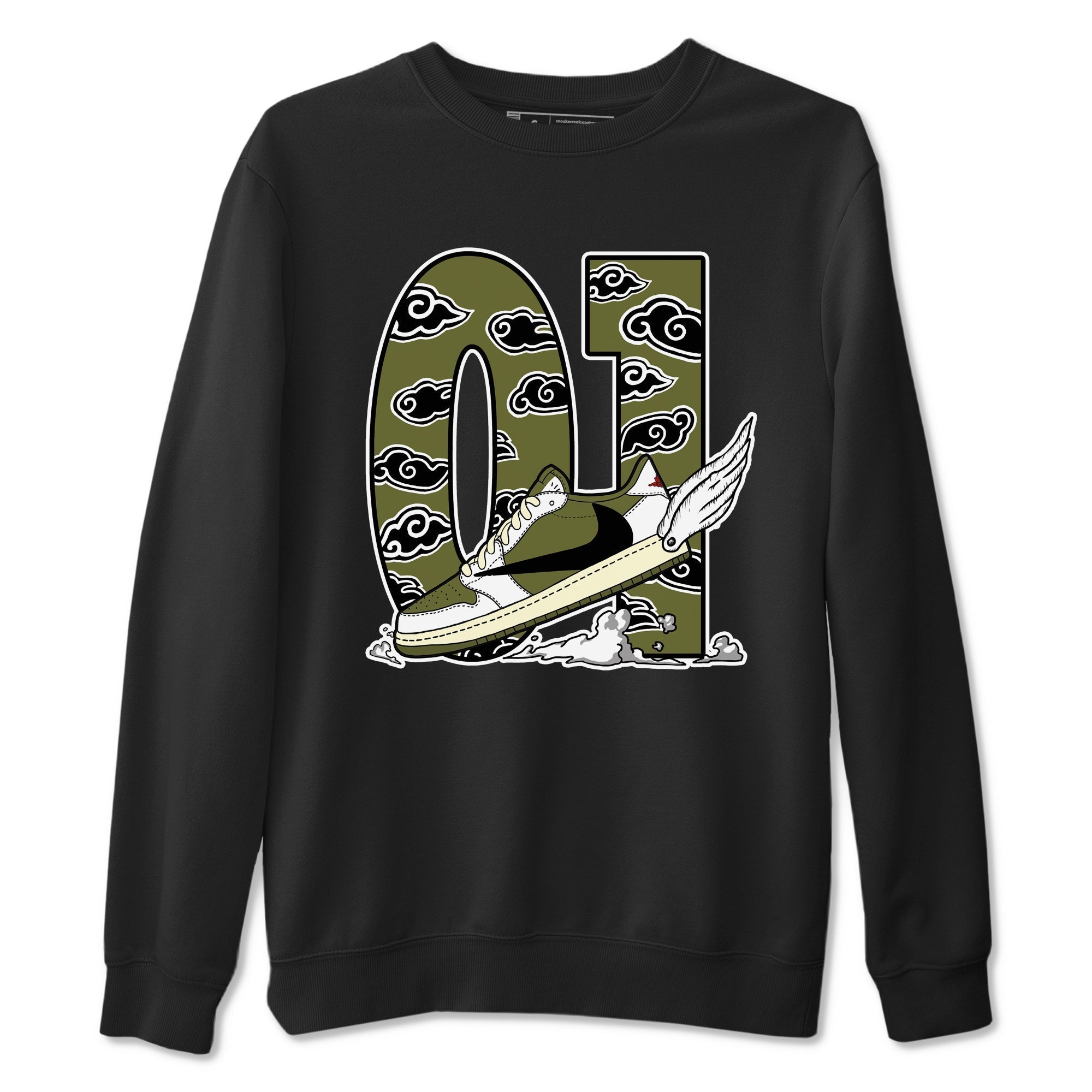 Fly To The Clouds snkmatch Tees - Air Jordan 1 Travis Scott Medium Olive