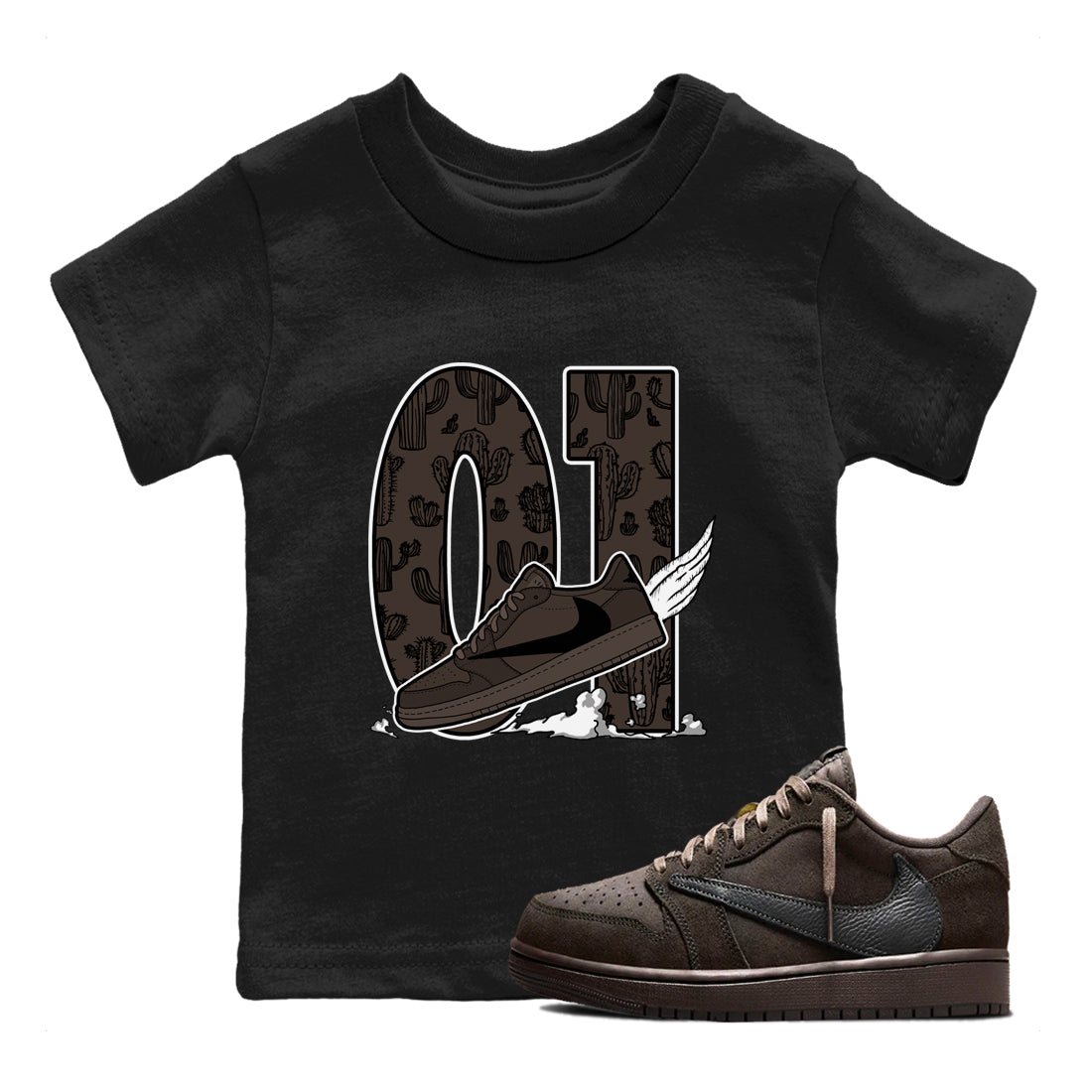 Fly To The Clouds snkmatch Tees Kids - Air Jordan 1 Travis Scott Velvet Brown