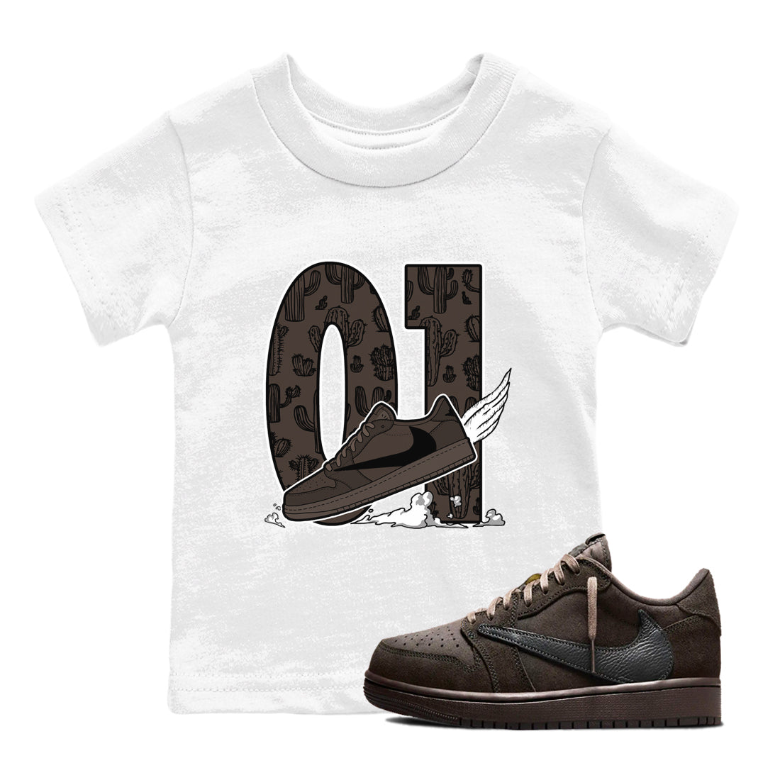 Fly To The Clouds snkmatch Tees Kids - Air Jordan 1 Travis Scott Velvet Brown