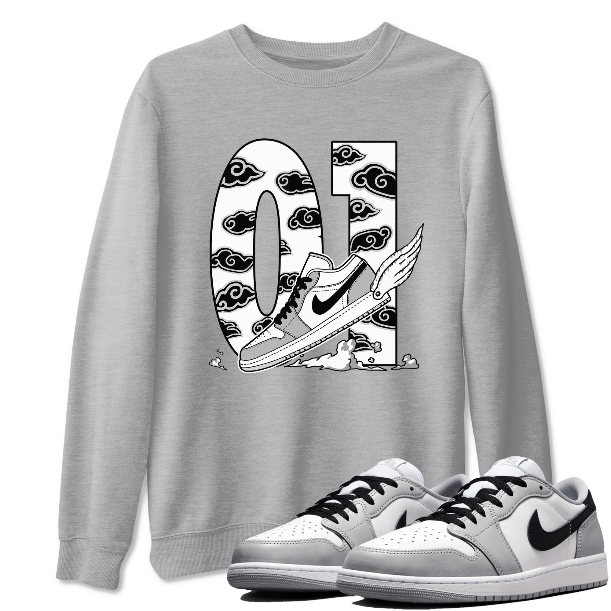 Fly To The Clouds snkmatch Tees - Air Jordan 1 Wolf Grey