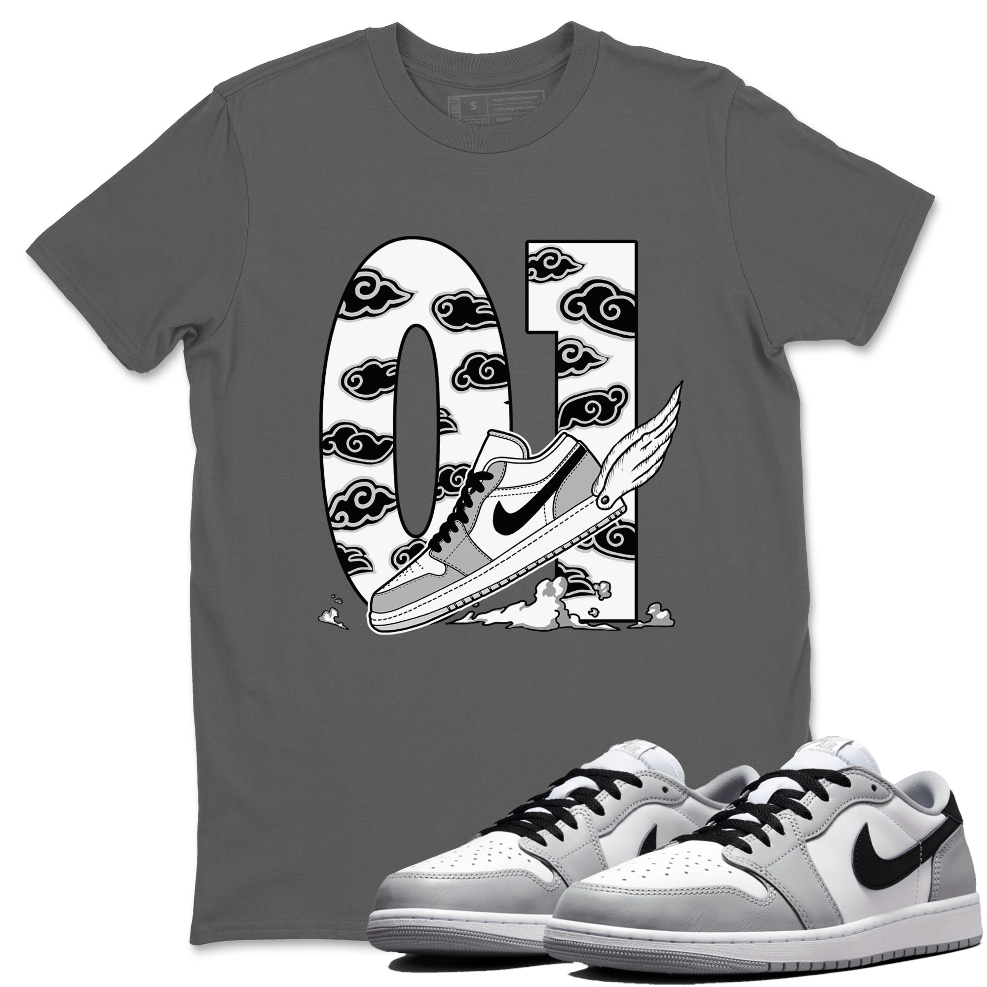 Fly To The Clouds snkmatch Tees - Air Jordan 1 Wolf Grey