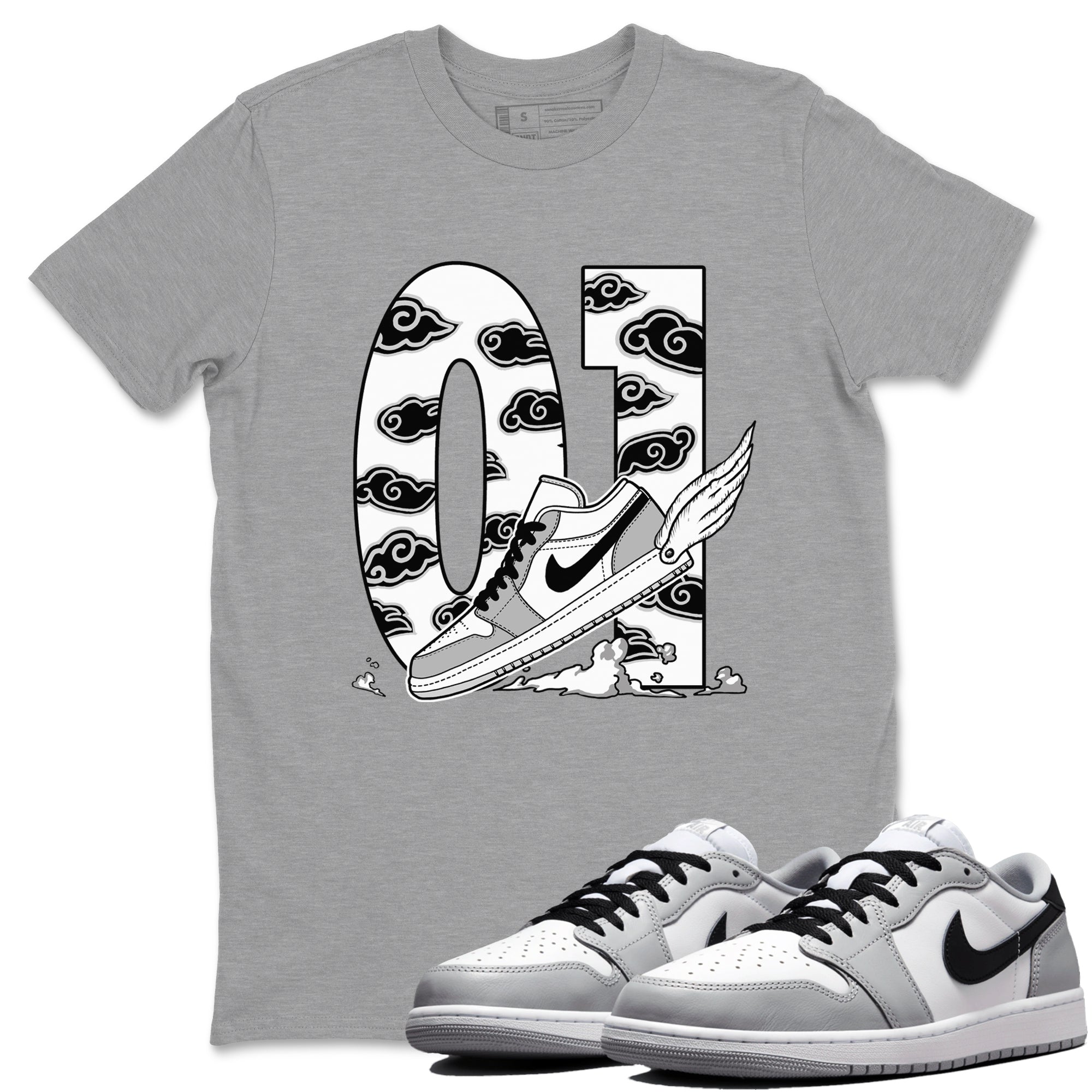 Fly To The Clouds snkmatch Tees - Air Jordan 1 Wolf Grey