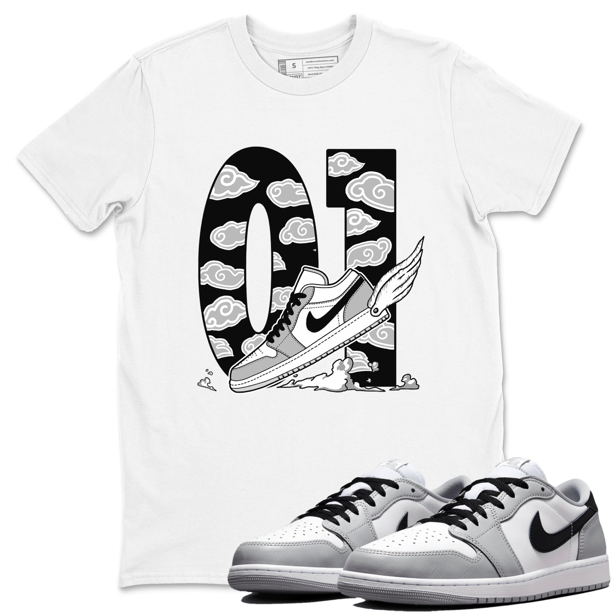 Fly To The Clouds snkmatch Tees - Air Jordan 1 Wolf Grey