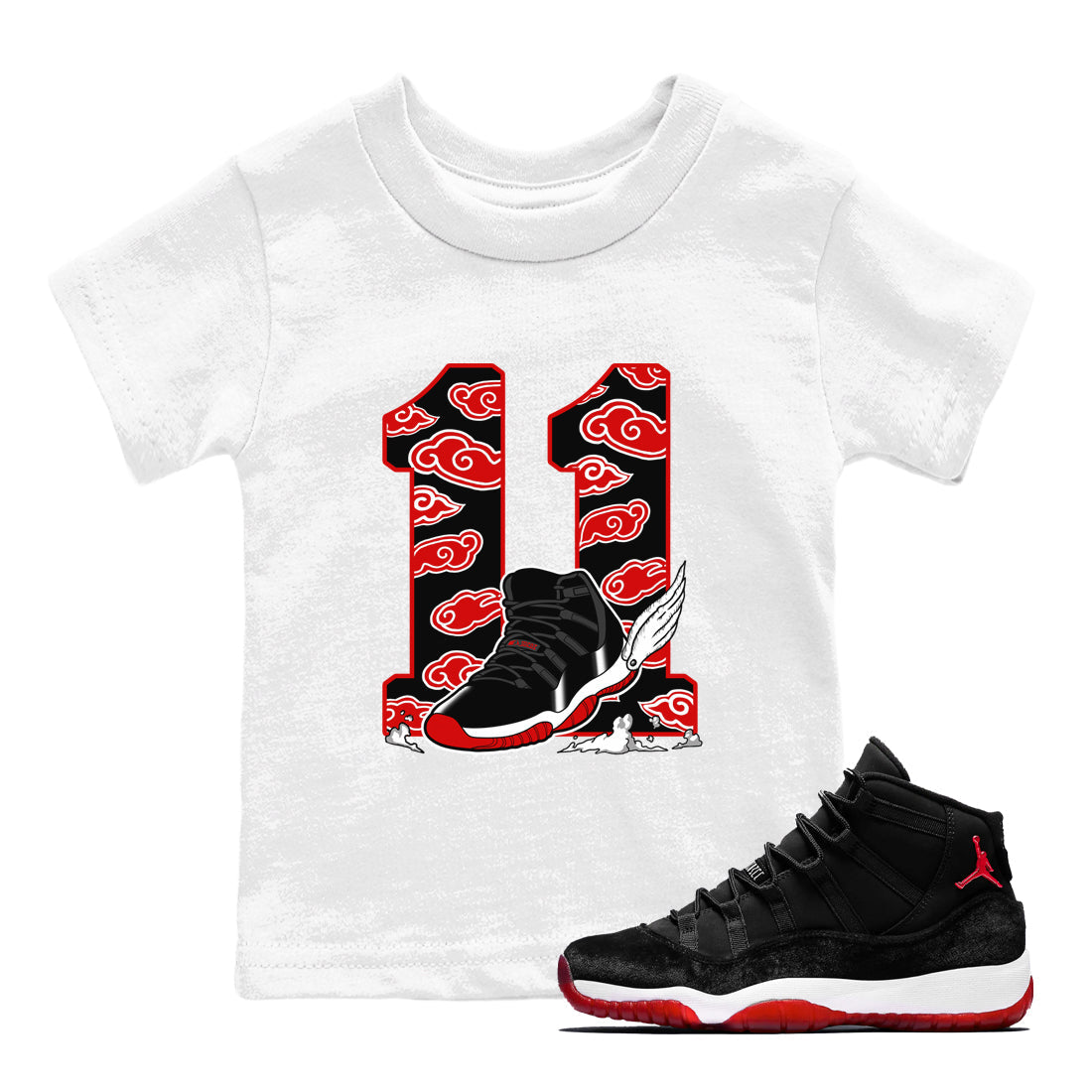 Fly To The Clouds snkmatch Tees Kids - Air Jordan 11 Bred Velvet