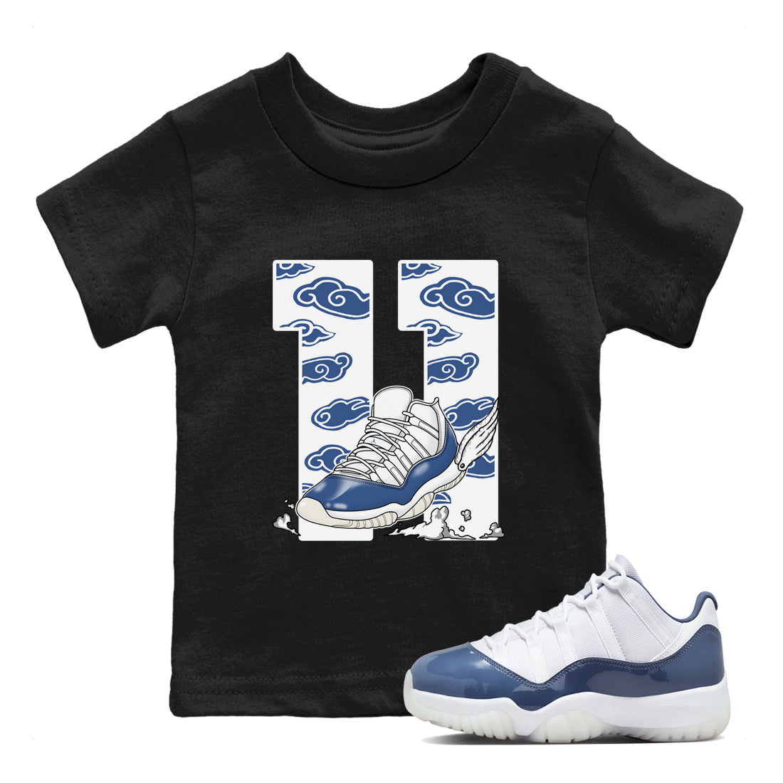 Fly To The Clouds snkmatch Tees Kids - Air Jordan 11 Diffused Blue