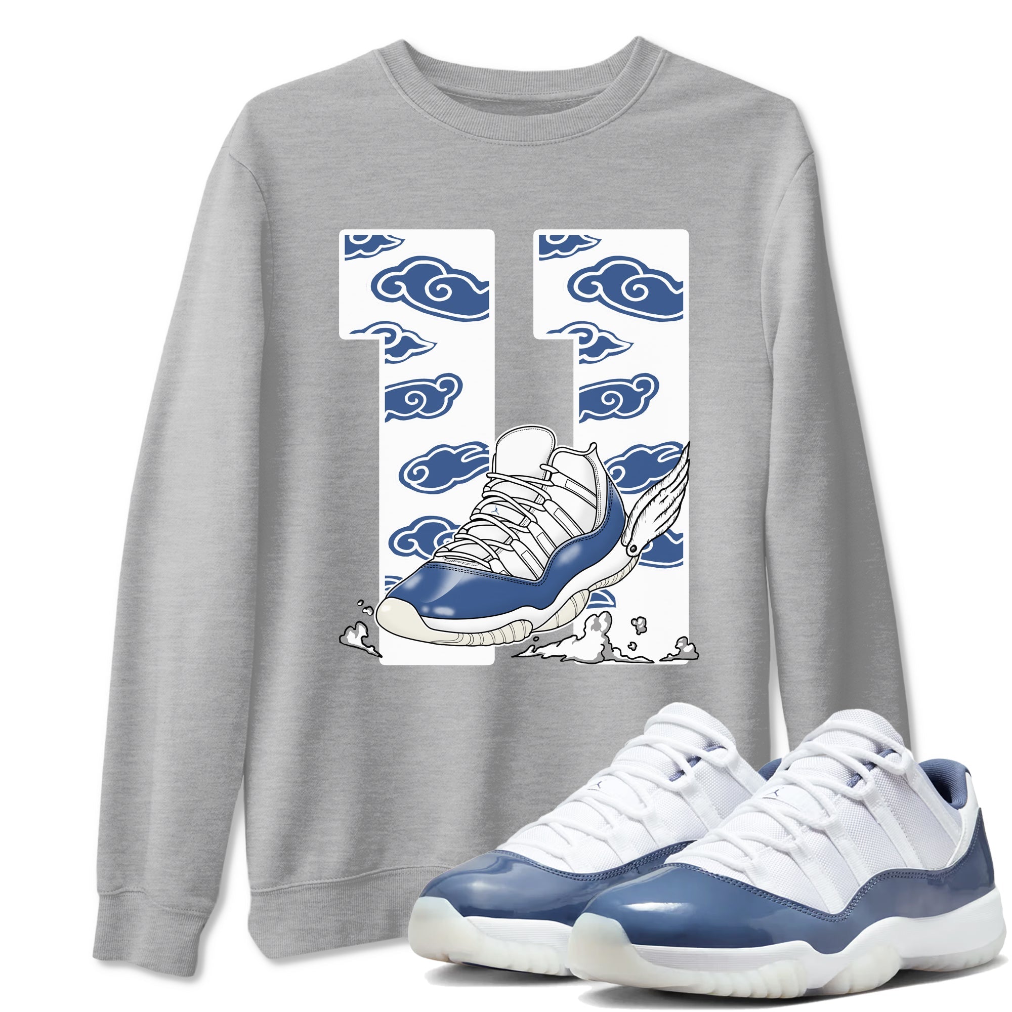 Fly To The Clouds snkmatch Tees - Air Jordan 11 Diffused Blue