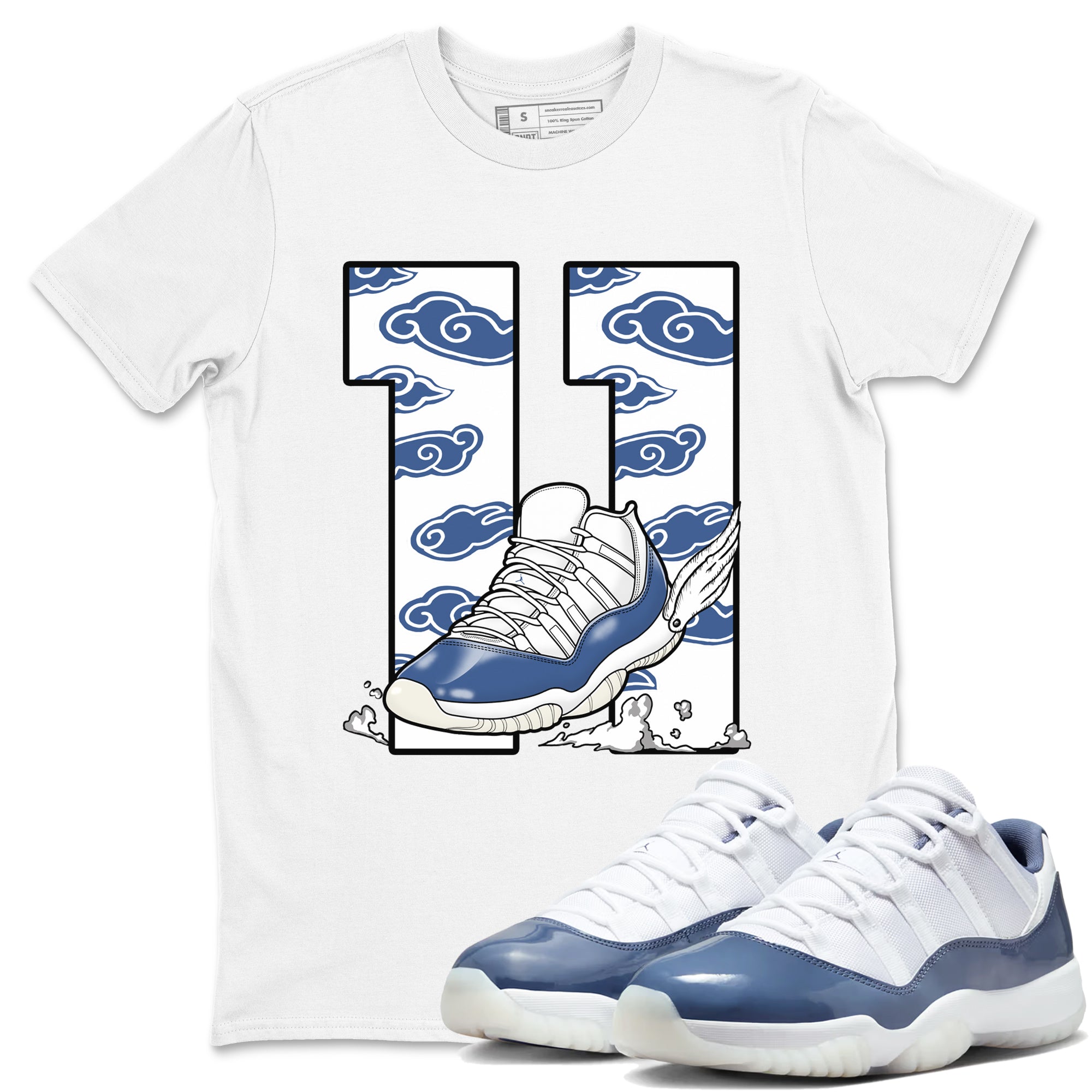 Fly To The Clouds snkmatch Tees - Air Jordan 11 Diffused Blue