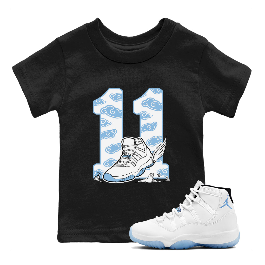 Fly To The Clouds snkmatch Tees Kids - Air Jordan 11 Legend Blue
