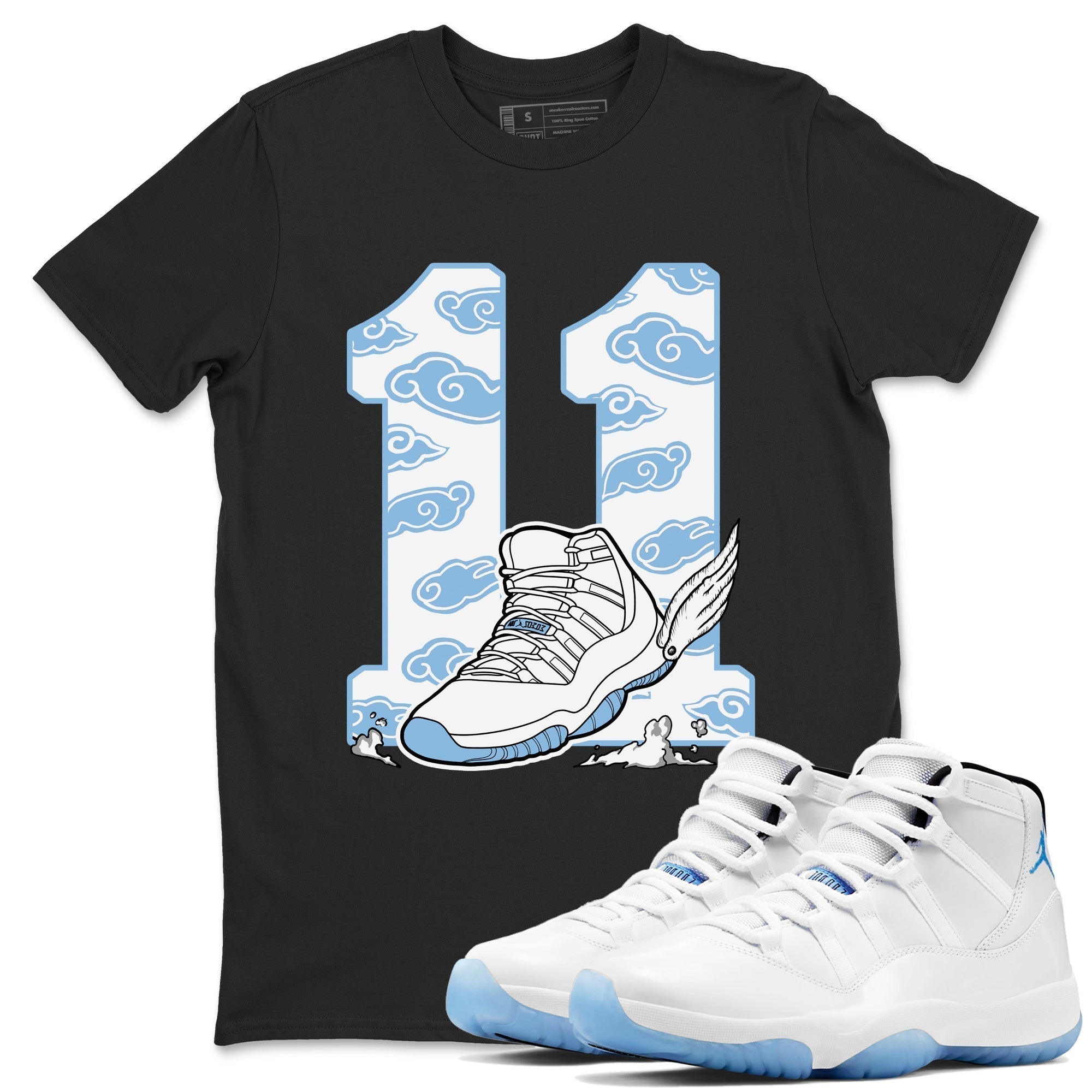 Fly To The Clouds snkmatch Tees - Air Jordan 11 Legend Blue