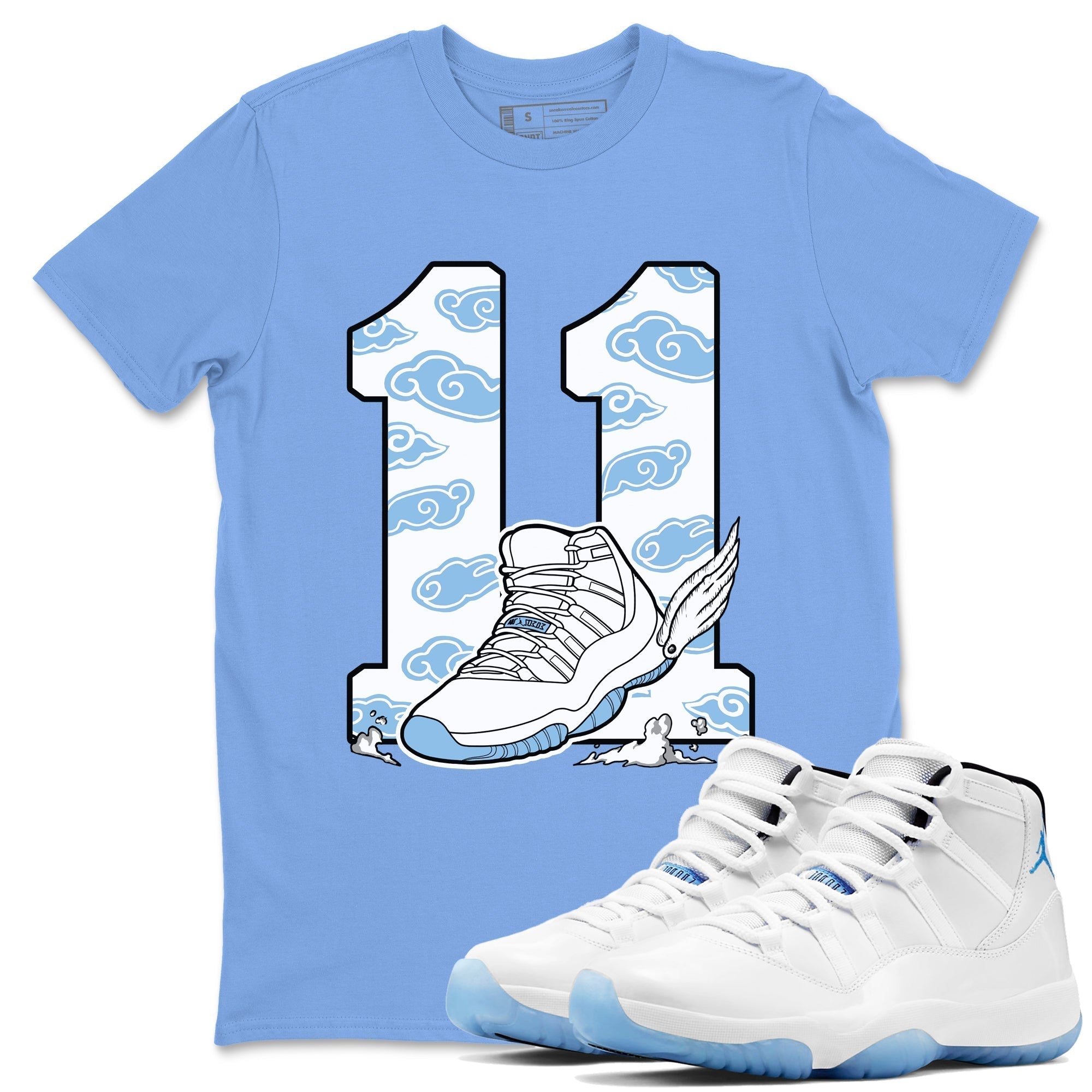 Fly To The Clouds snkmatch Tees - Air Jordan 11 Legend Blue