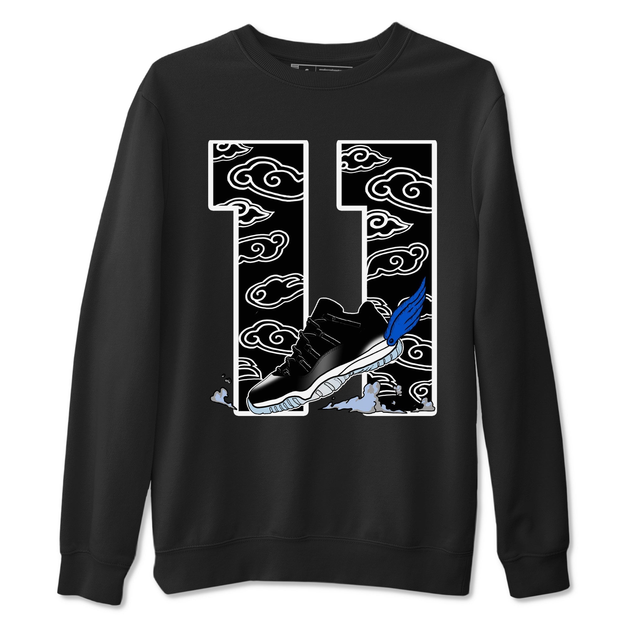 Fly To The Clouds snkmatch Tees - Air Jordan 11 Black and Varsity Royal