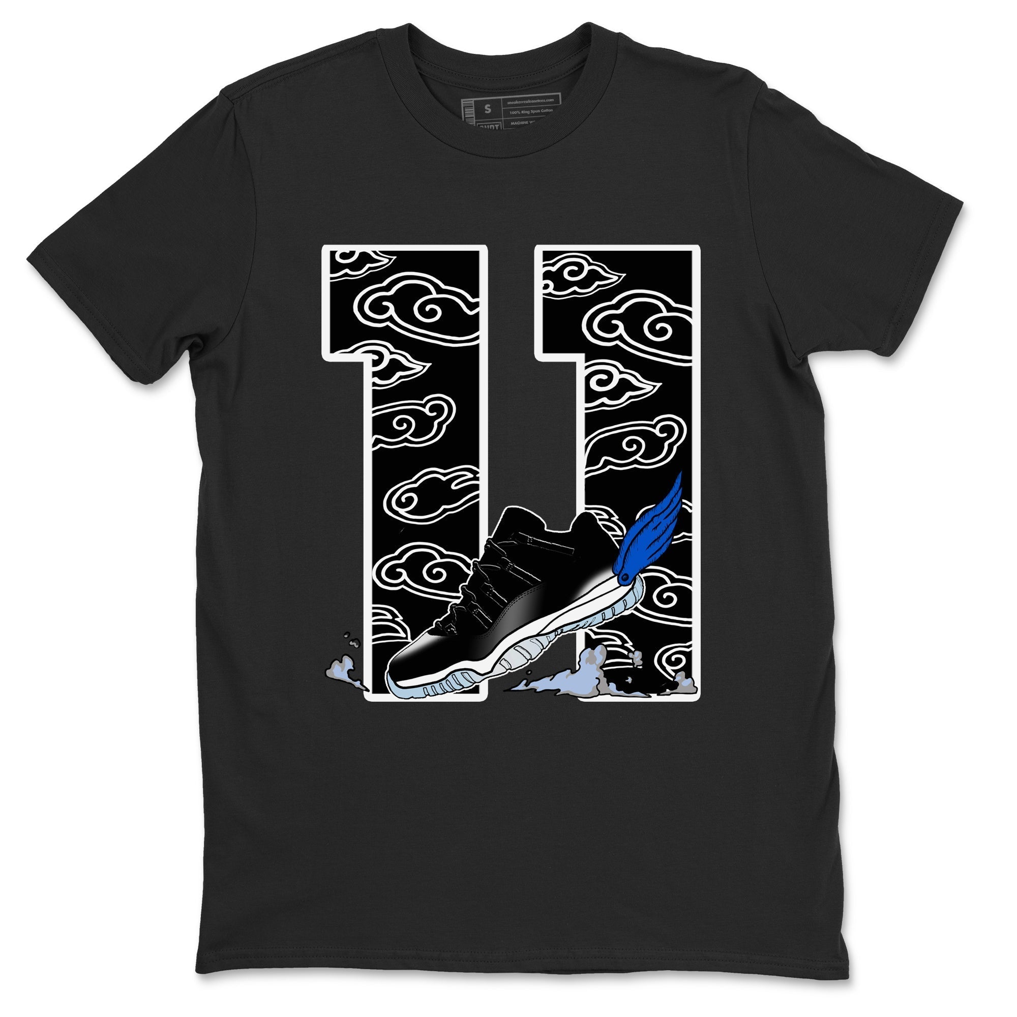Fly To The Clouds snkmatch Tees - Air Jordan 11 Black and Varsity Royal