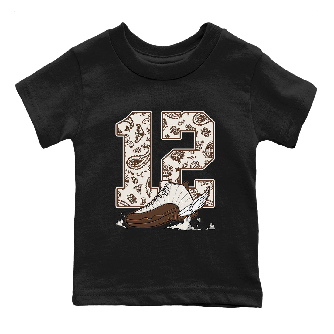 Fly To The Clouds snkmatch Tees Kids - Air Jordan 12 Baroque Brown
