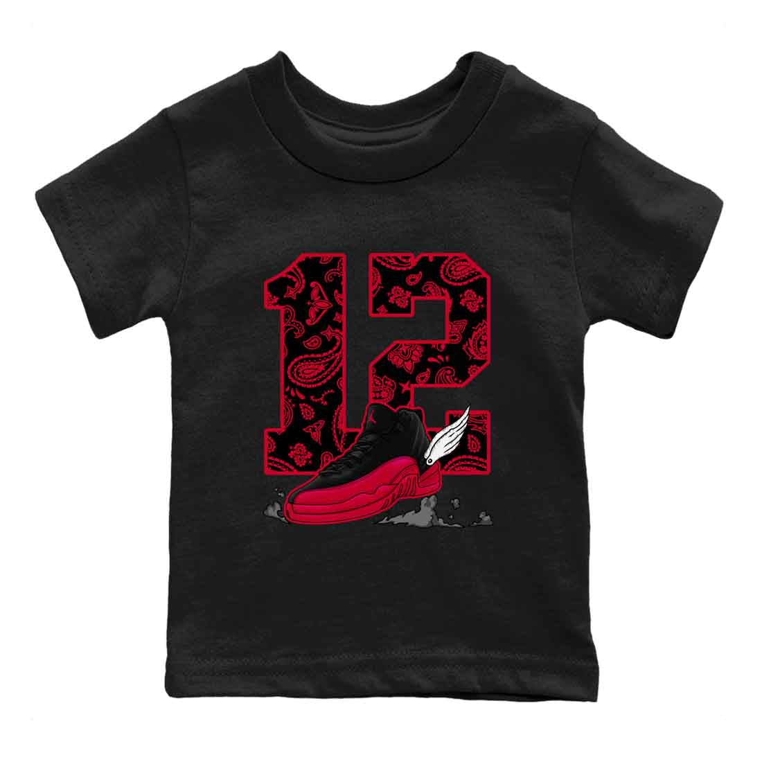 Fly To The Clouds snkmatch Tees Kids - Air Jordan 12 Flu Game