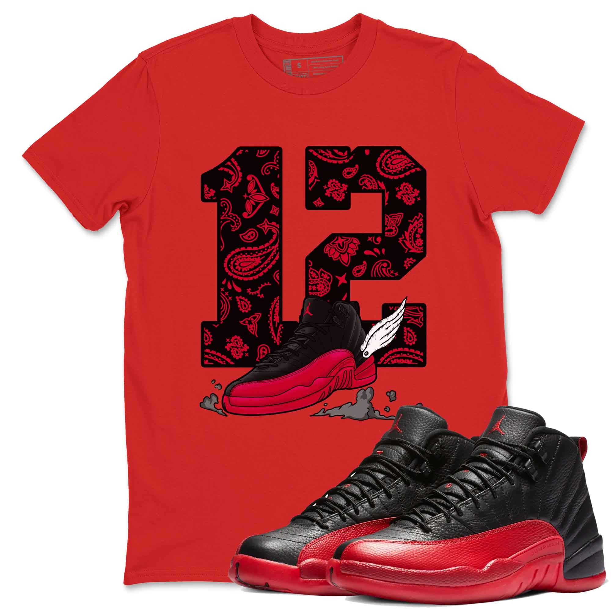 Fly To The Clouds snkmatch Tees - Air Jordan 12 Flu Game