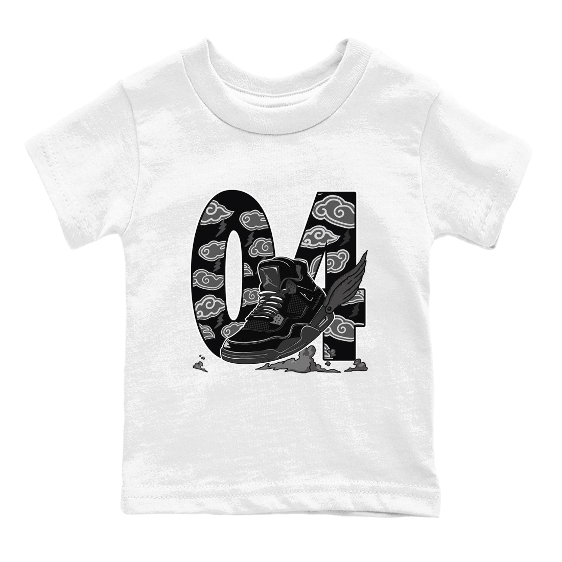 Fly To The Clouds snkmatch Tees Kids - Air Jordan 4 Black Cat