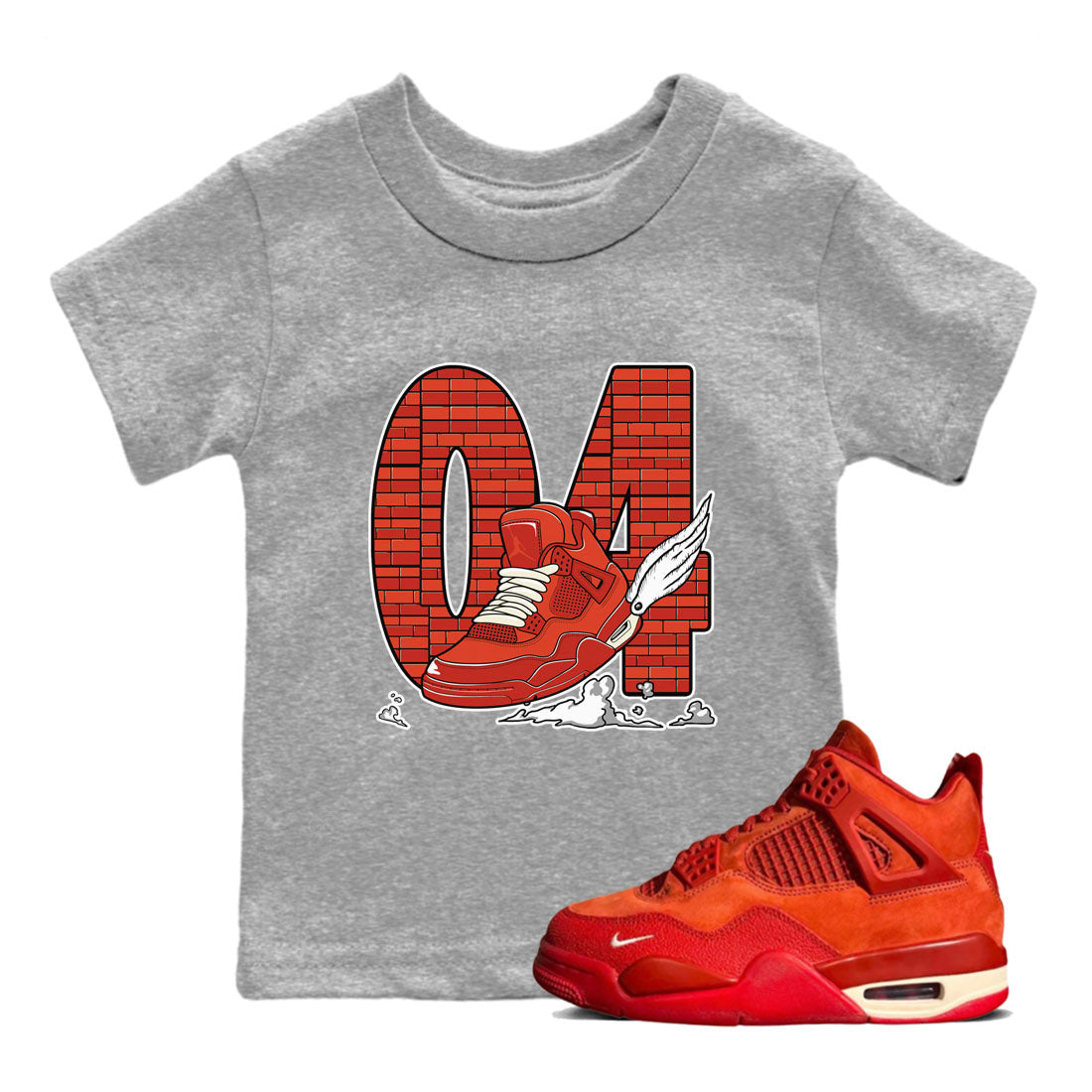 Fly To The Clouds snkmatch Tees Kids - Air Jordan 4 Brick By Brick