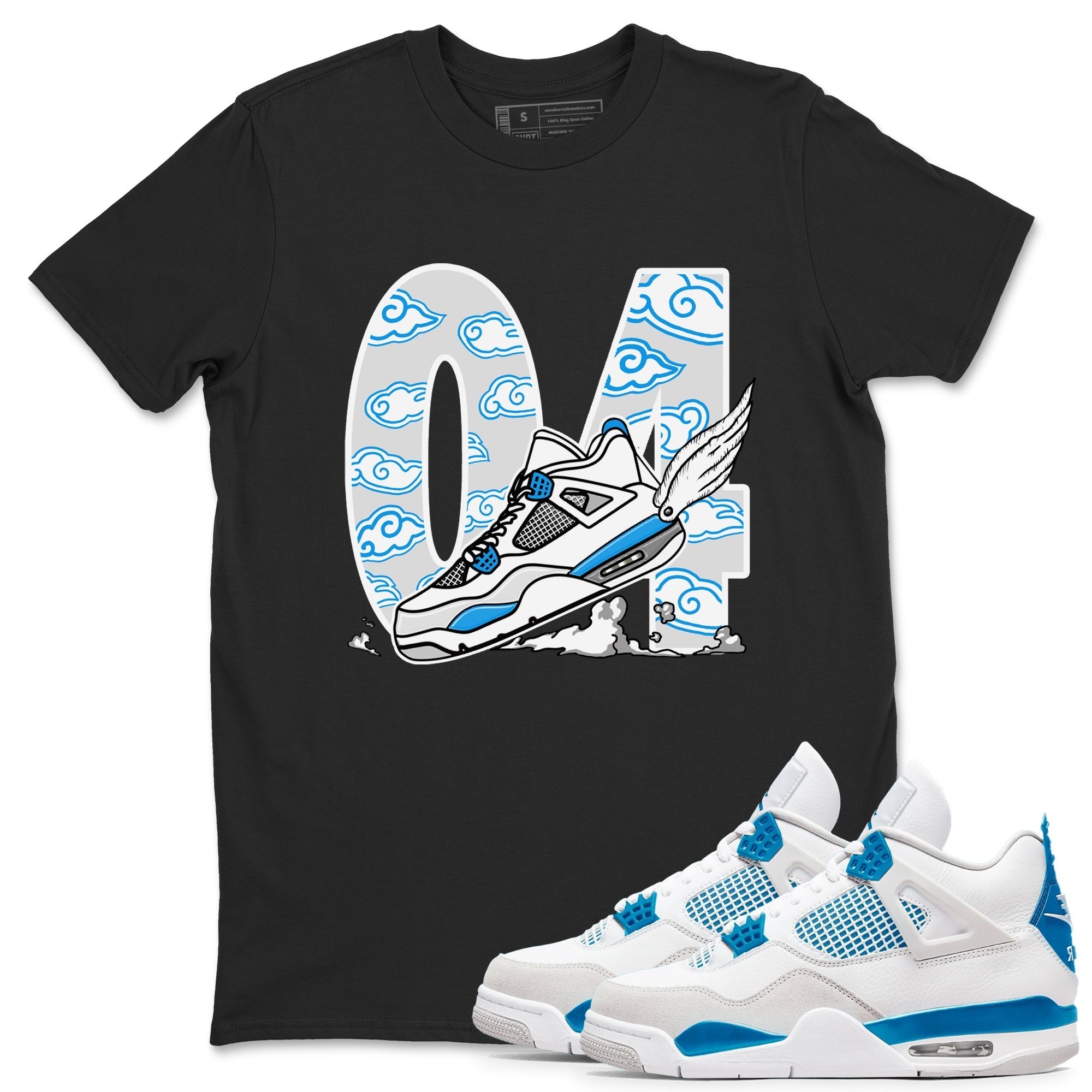 Fly To The Clouds snkmatch Tees - Air Jordan 4 Military Blue