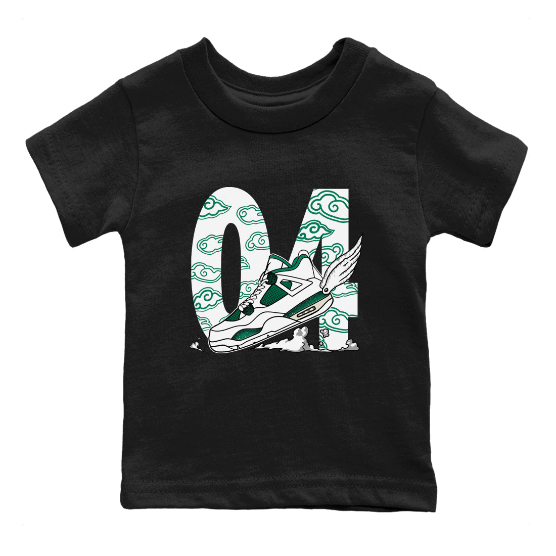Fly To The Clouds snkmatch Tees Kids - Air Jordan 4 Oxidized Green