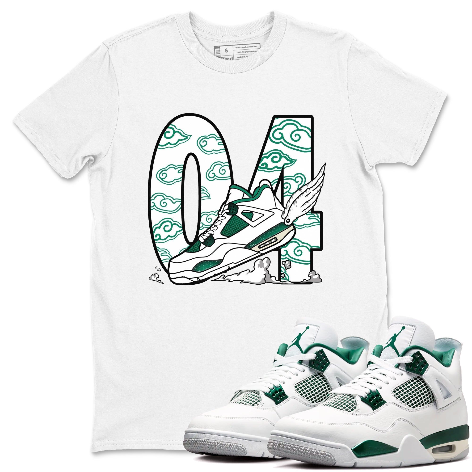 Fly To The Clouds snkmatch Tees - Air Jordan 4 Oxidized Green