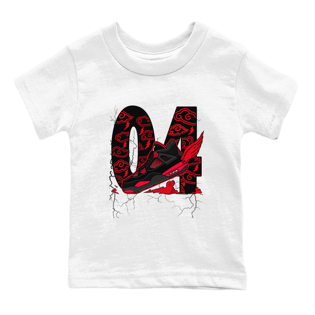 Fly To The Clouds snkmatch Tees Kids - Air Jordan 4 Red Thunder