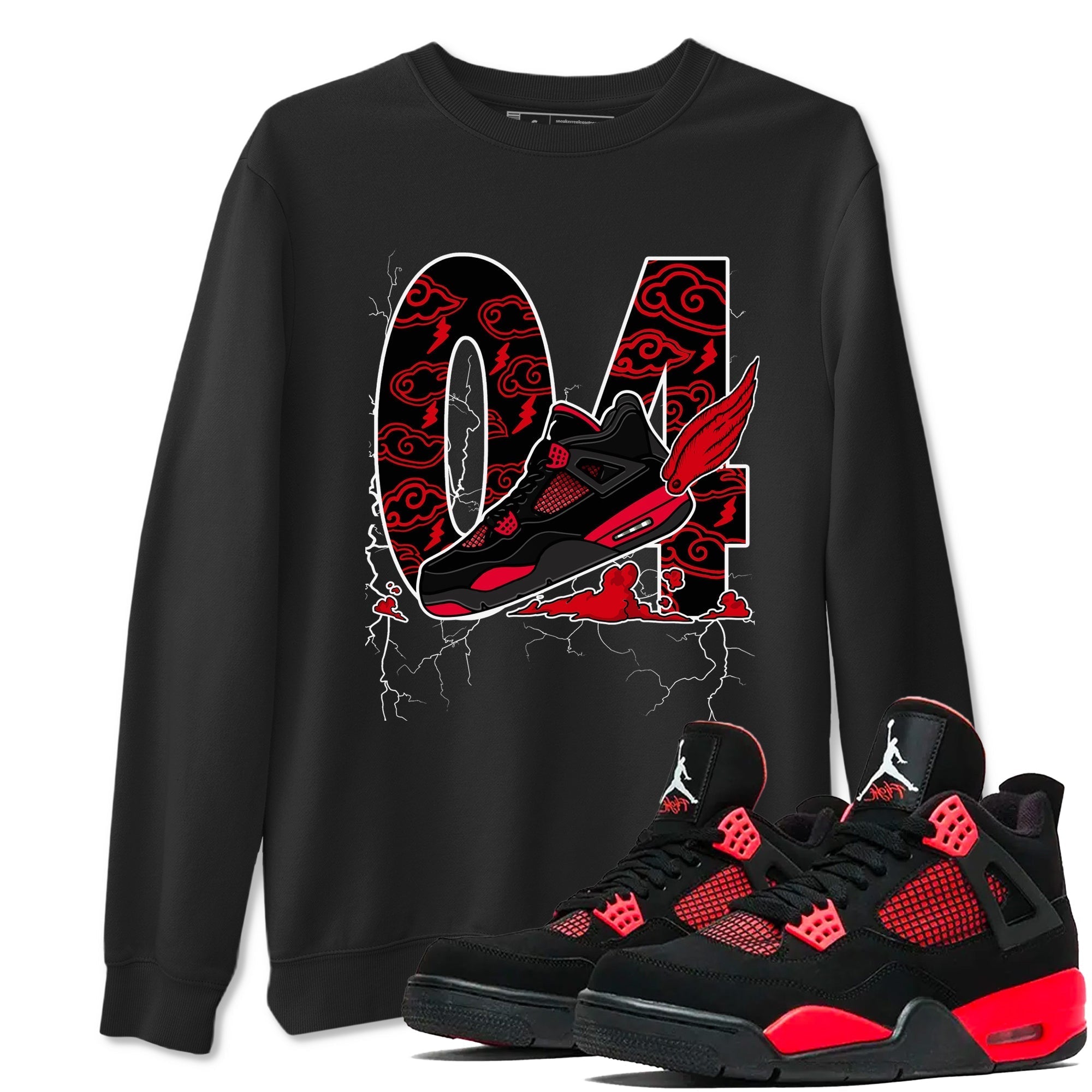 Fly To The Clouds snkmatch Tees - Air Jordan 4 Red Thunder