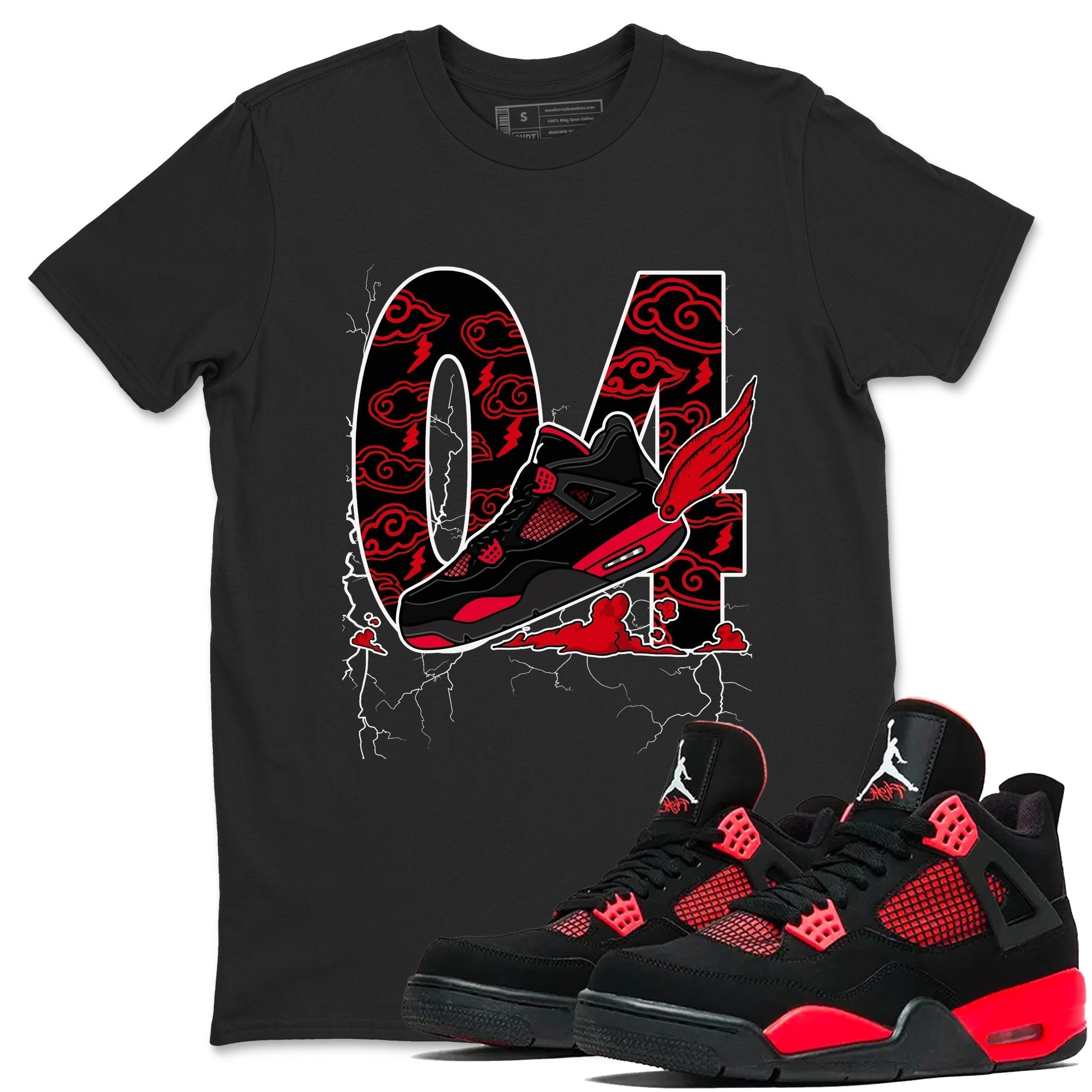 Fly To The Clouds snkmatch Tees - Air Jordan 4 Red Thunder