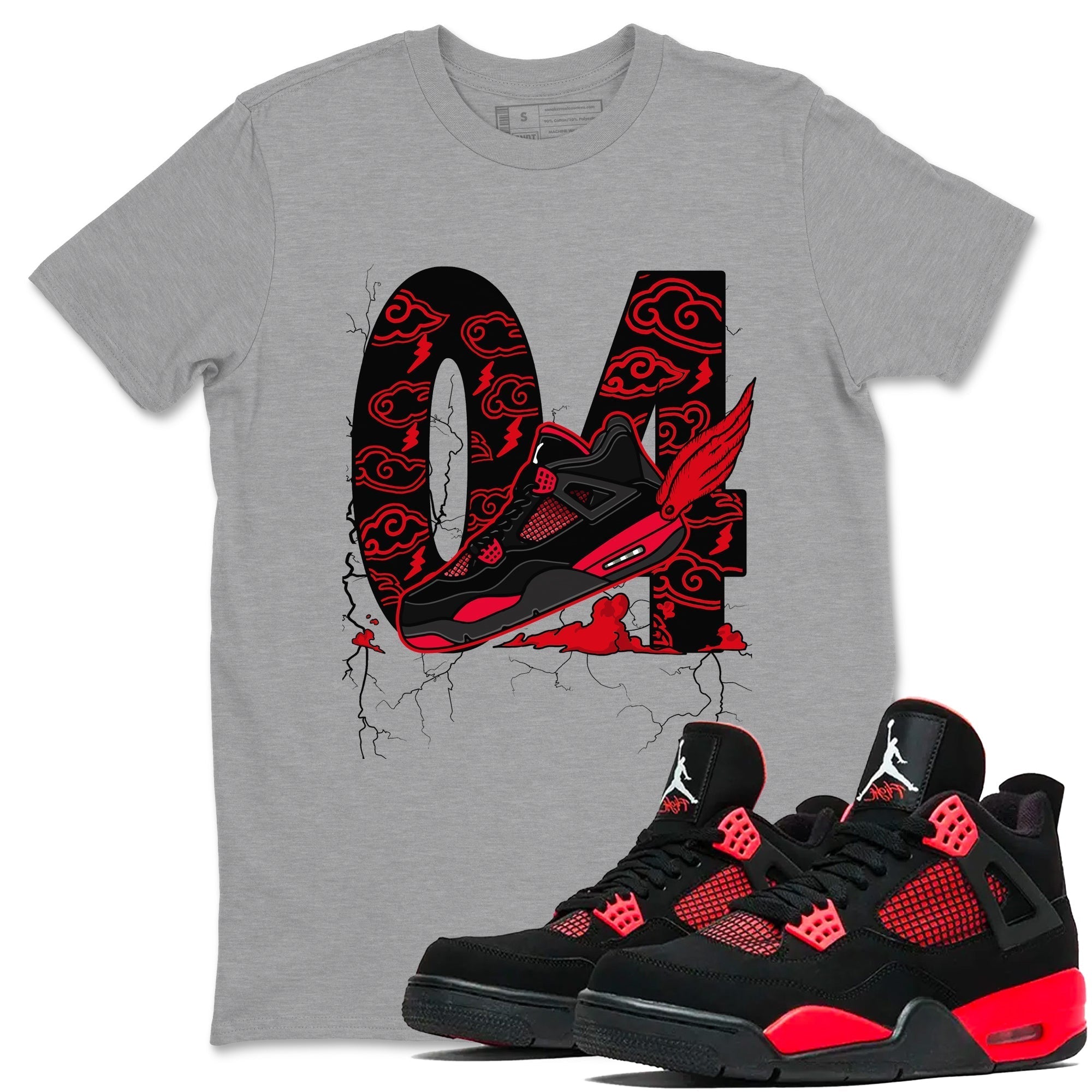 Fly To The Clouds snkmatch Tees - Air Jordan 4 Red Thunder