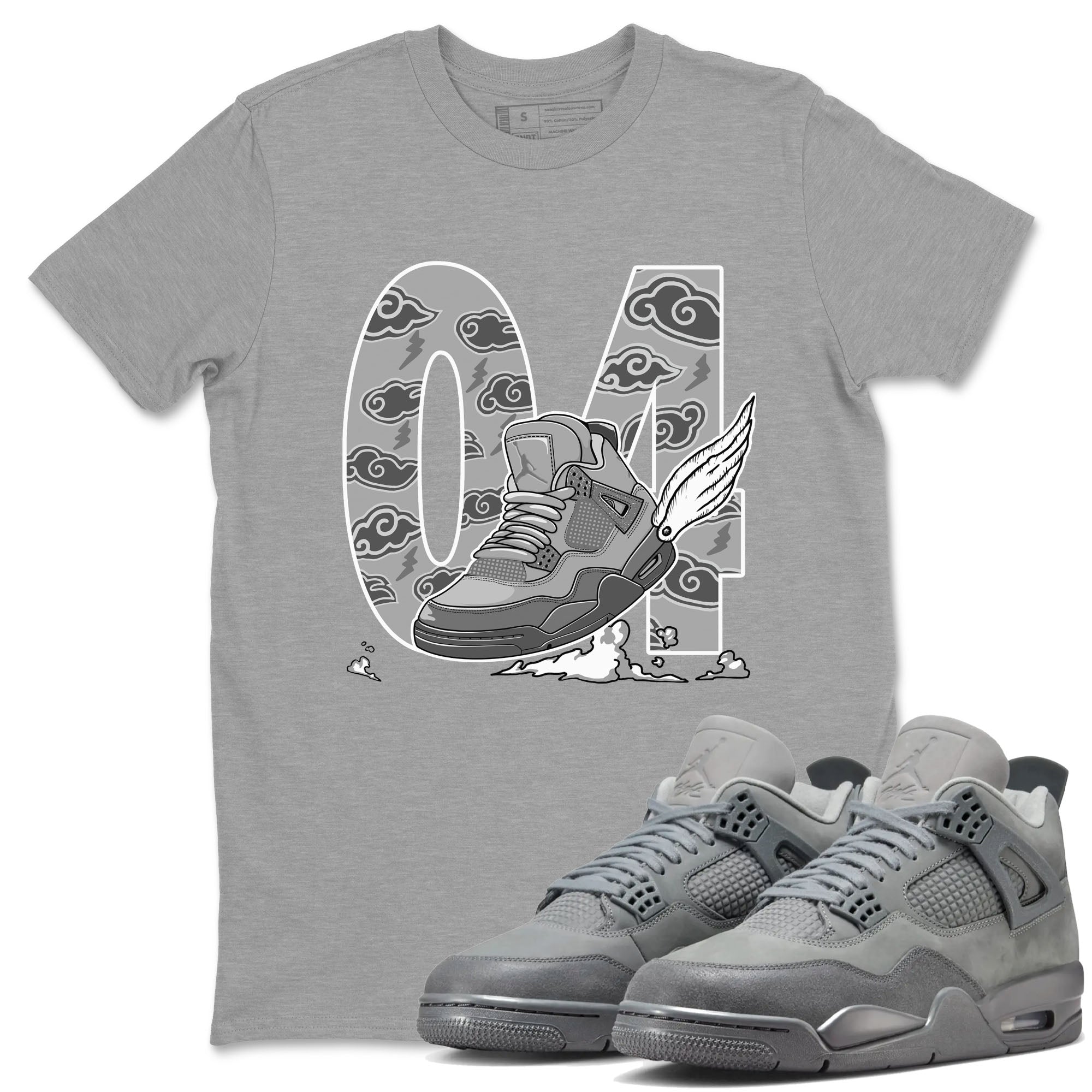 Fly To The Clouds snkmatch Tees - Air Jordan 4 Wet Cement