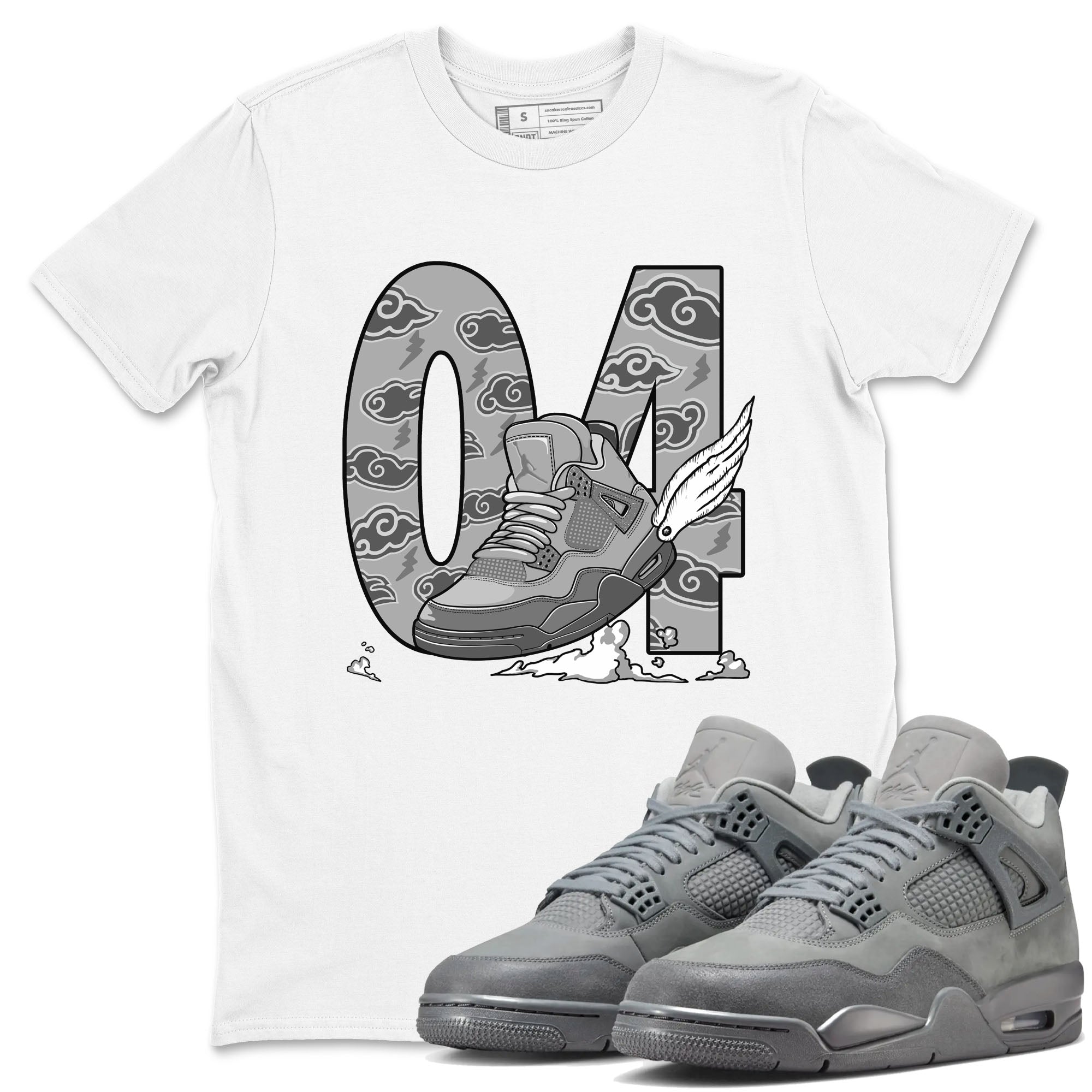 Fly To The Clouds snkmatch Tees - Air Jordan 4 Wet Cement